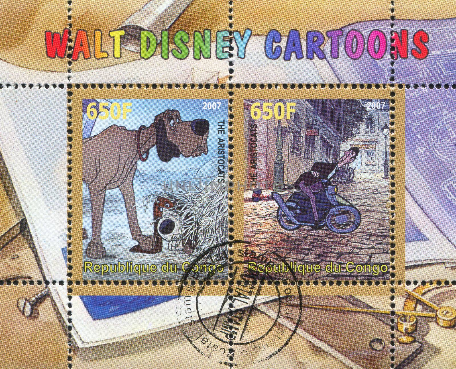 CONGO - CIRCA 2007: stamp printed by Congo, shows The Aristocats, circa 2007