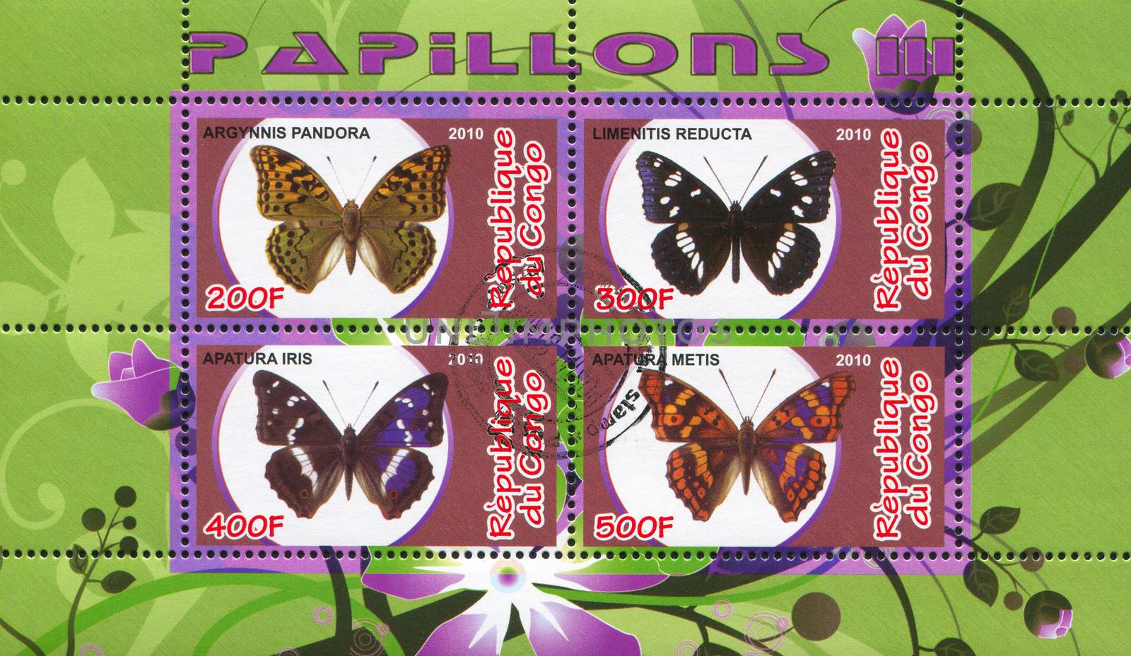 CONGO - CIRCA 2010: stamp printed by Congo, shows butterfly, circa 2010