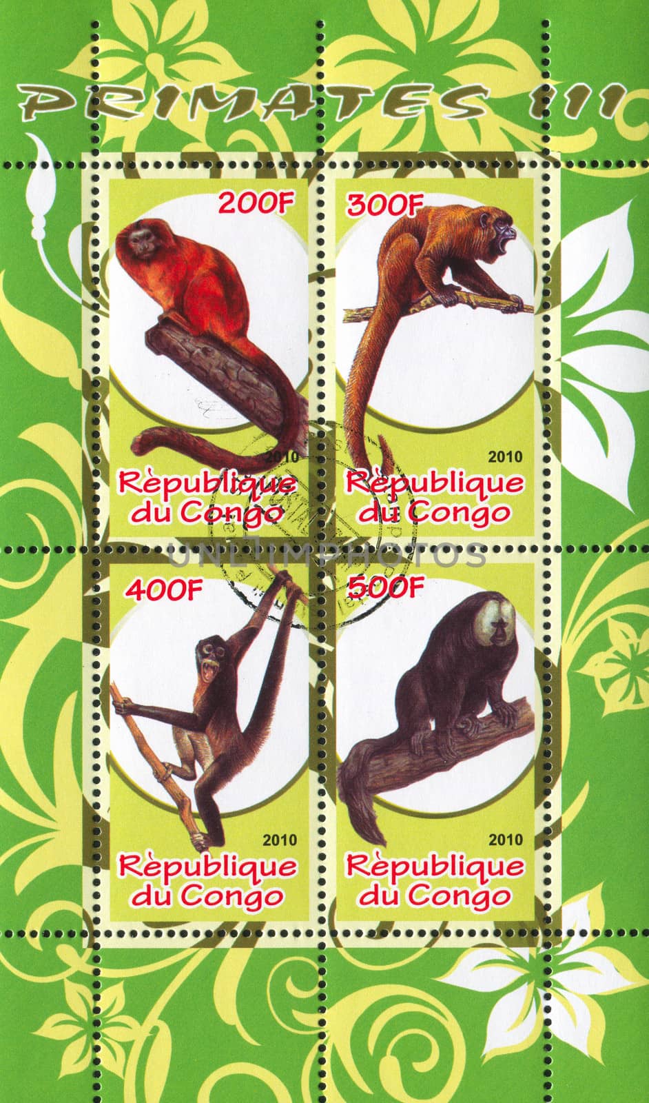 CONGO - CIRCA 2010: stamp printed by Congo, shows monkey, circa 2010