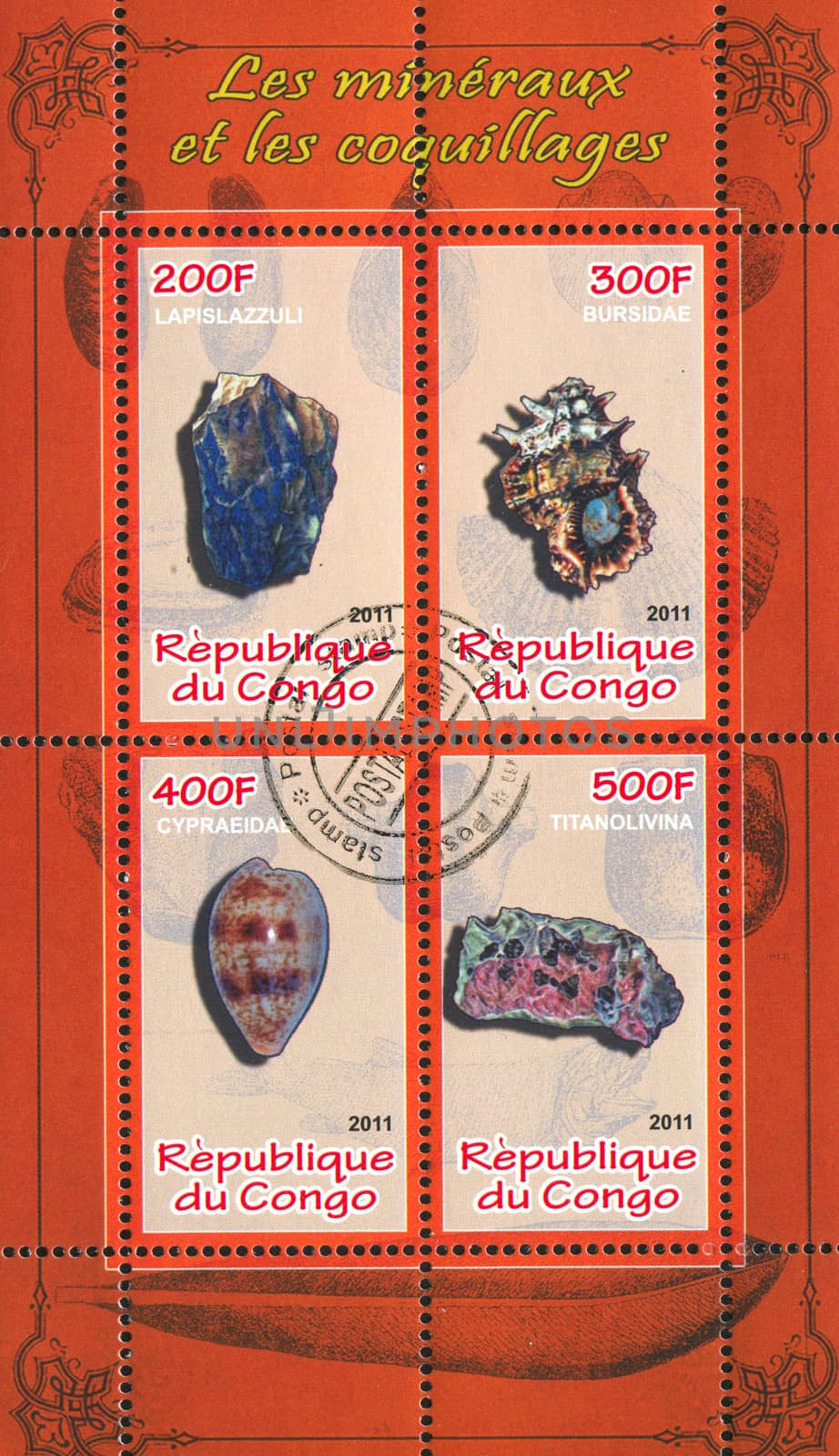 CONGO - CIRCA 2011: stamp printed by Congo, shows mineral, circa 2011