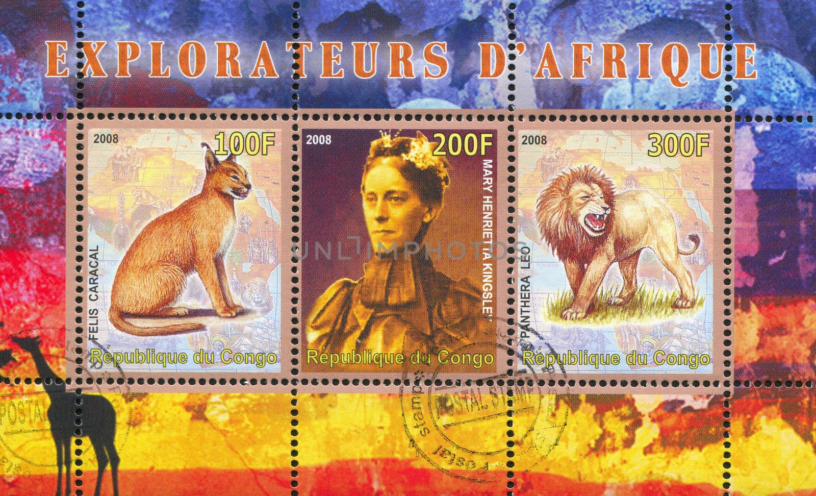 CONGO - CIRCA 2008: stamp printed by Congo, shows Mary Henrietta Kingsley, circa 2008