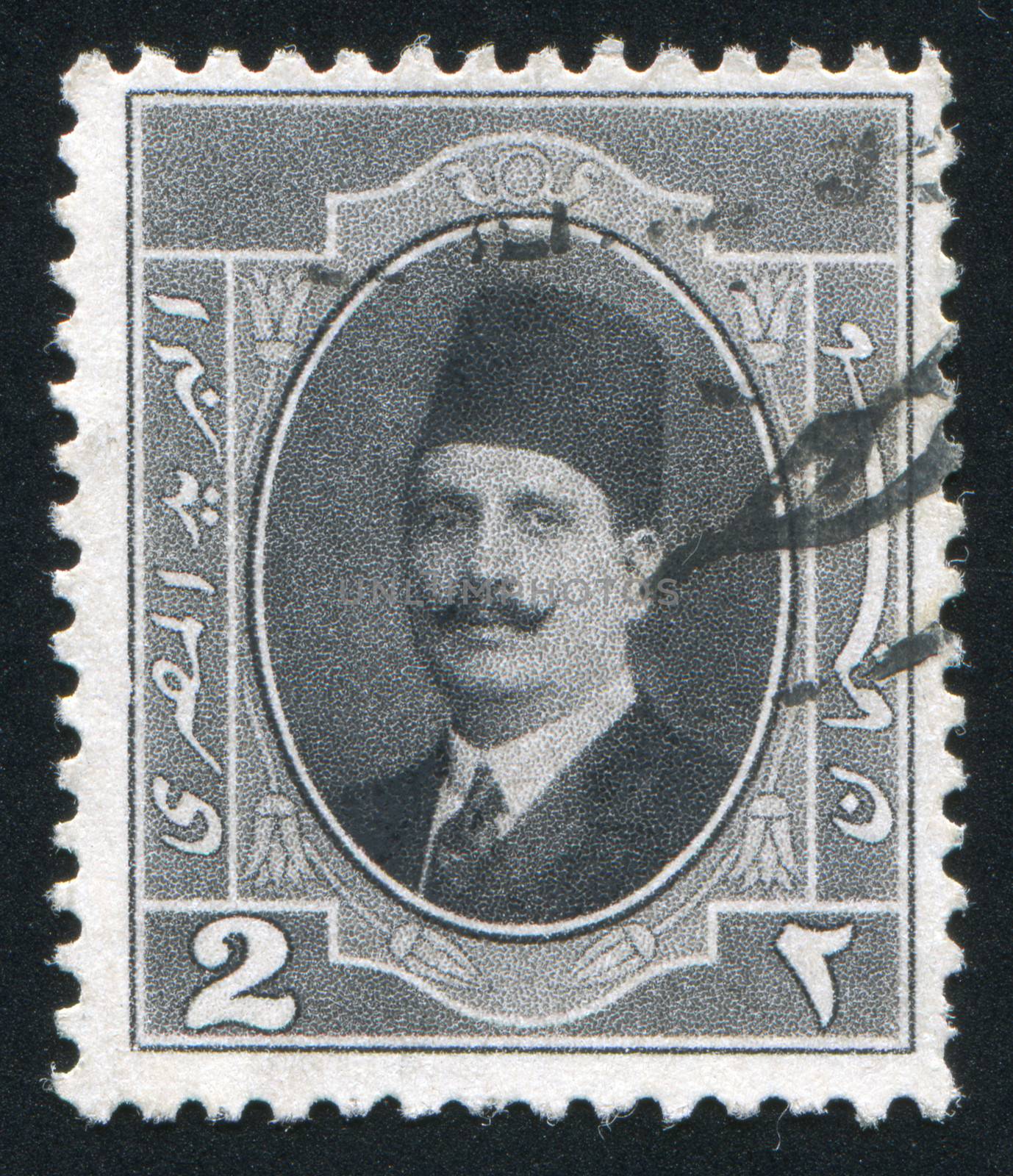EGYPT - CIRCA 1923: stamp printed by Egypt, shows King Fuad, circa 1923.