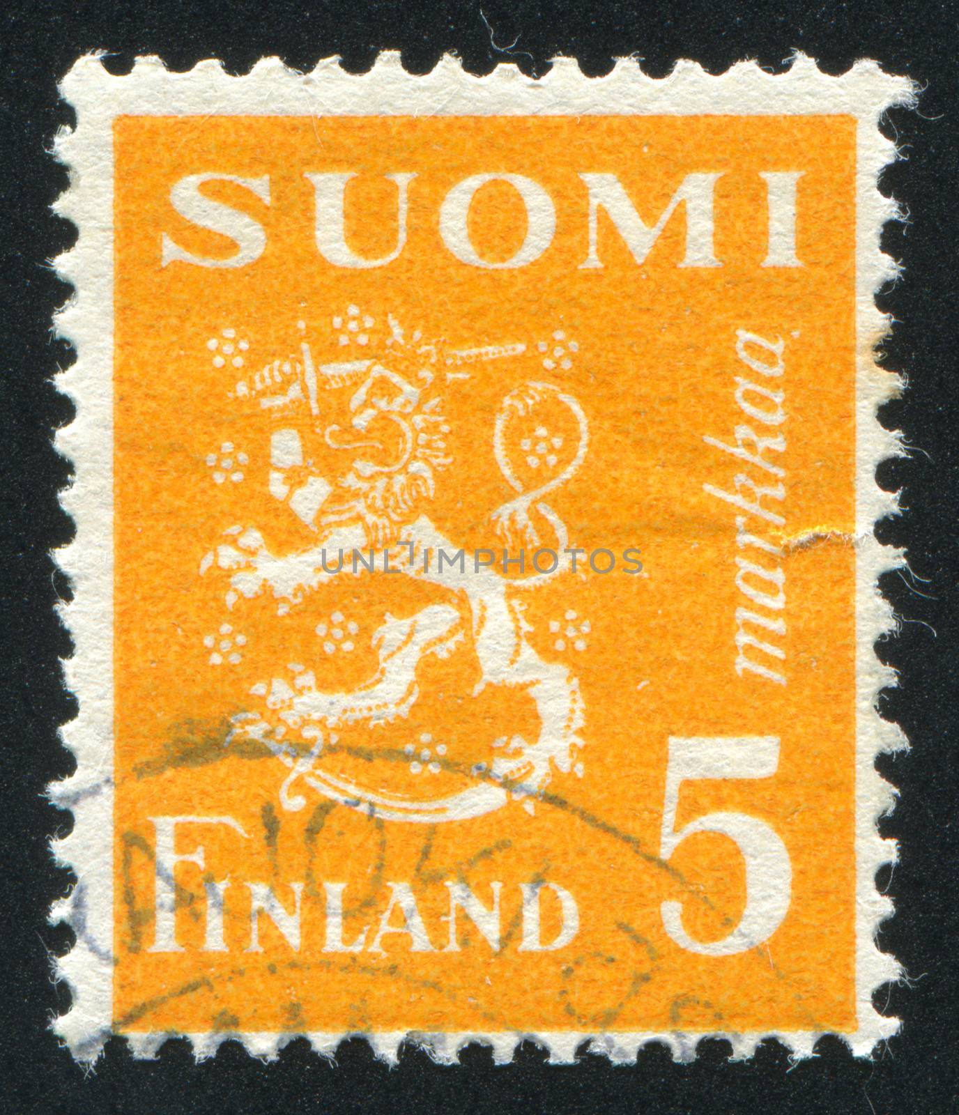 FINLAND - CIRCA 1930: stamp printed by Finland, shows Coat of arms of Finland, circa 1930