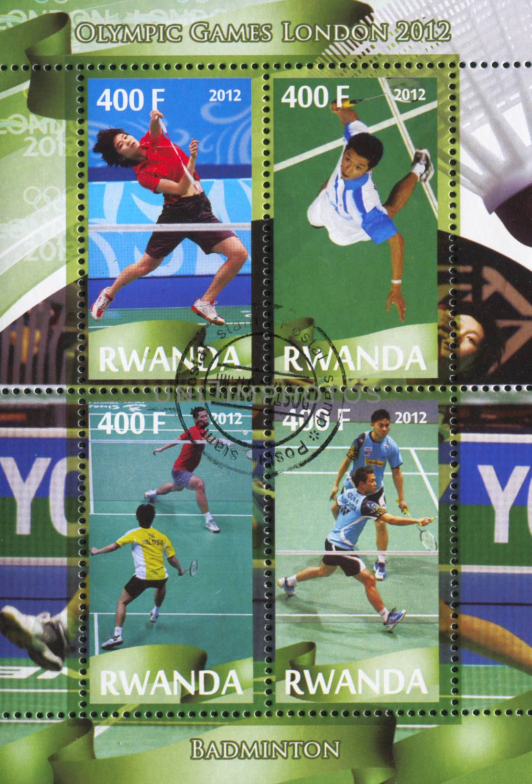 RWANDA - CIRCA 2012: stamp printed by Rwanda, shows Tennis, circa 2012