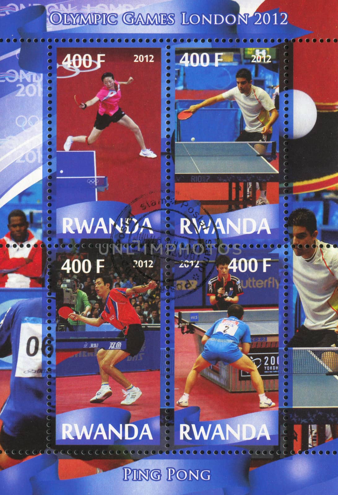 RWANDA - CIRCA 2012: stamp printed by Rwanda, shows Table tennis, circa 2012