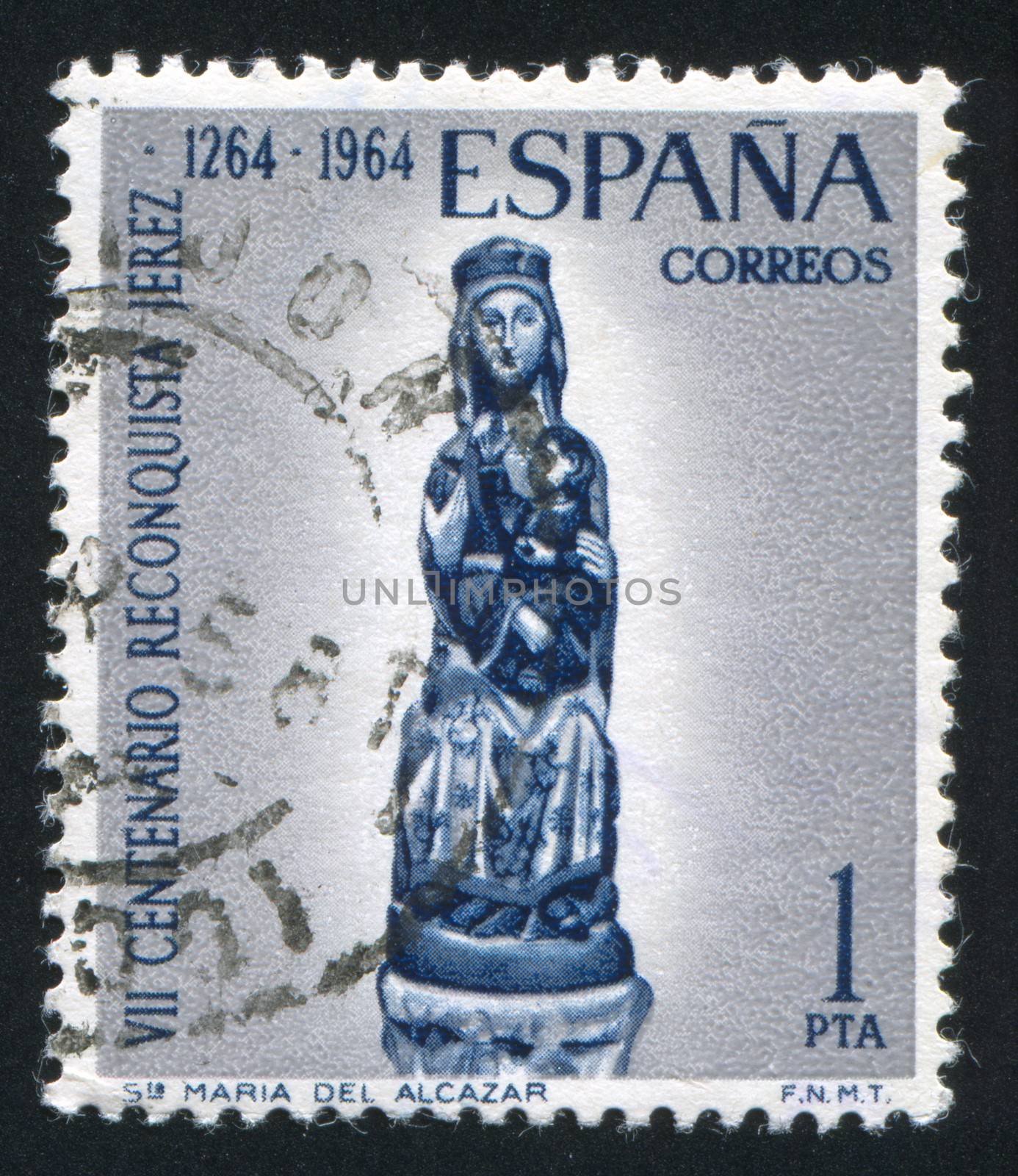 SPAIN - CIRCA 1964: stamp printed by Spain, shows St Maria Del Alcazar, circa 1964