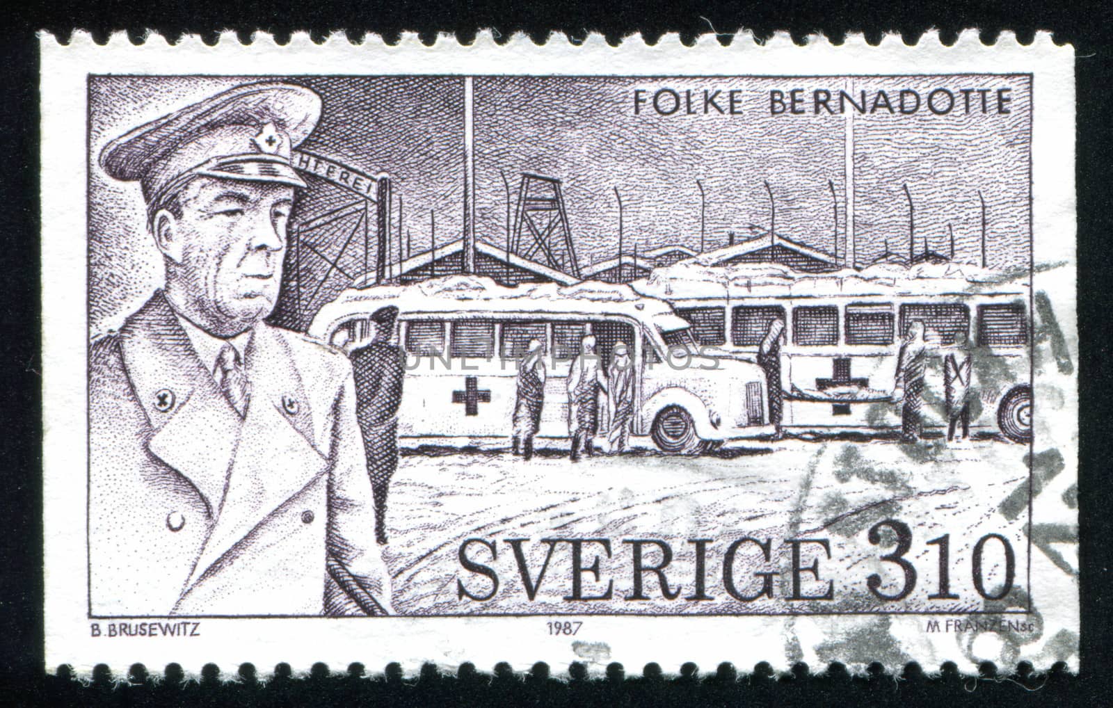 SWEDEN - CIRCA 1987: stamp printed by Sweden, shows Folke Bernadotte af Wisborg, circa 1987