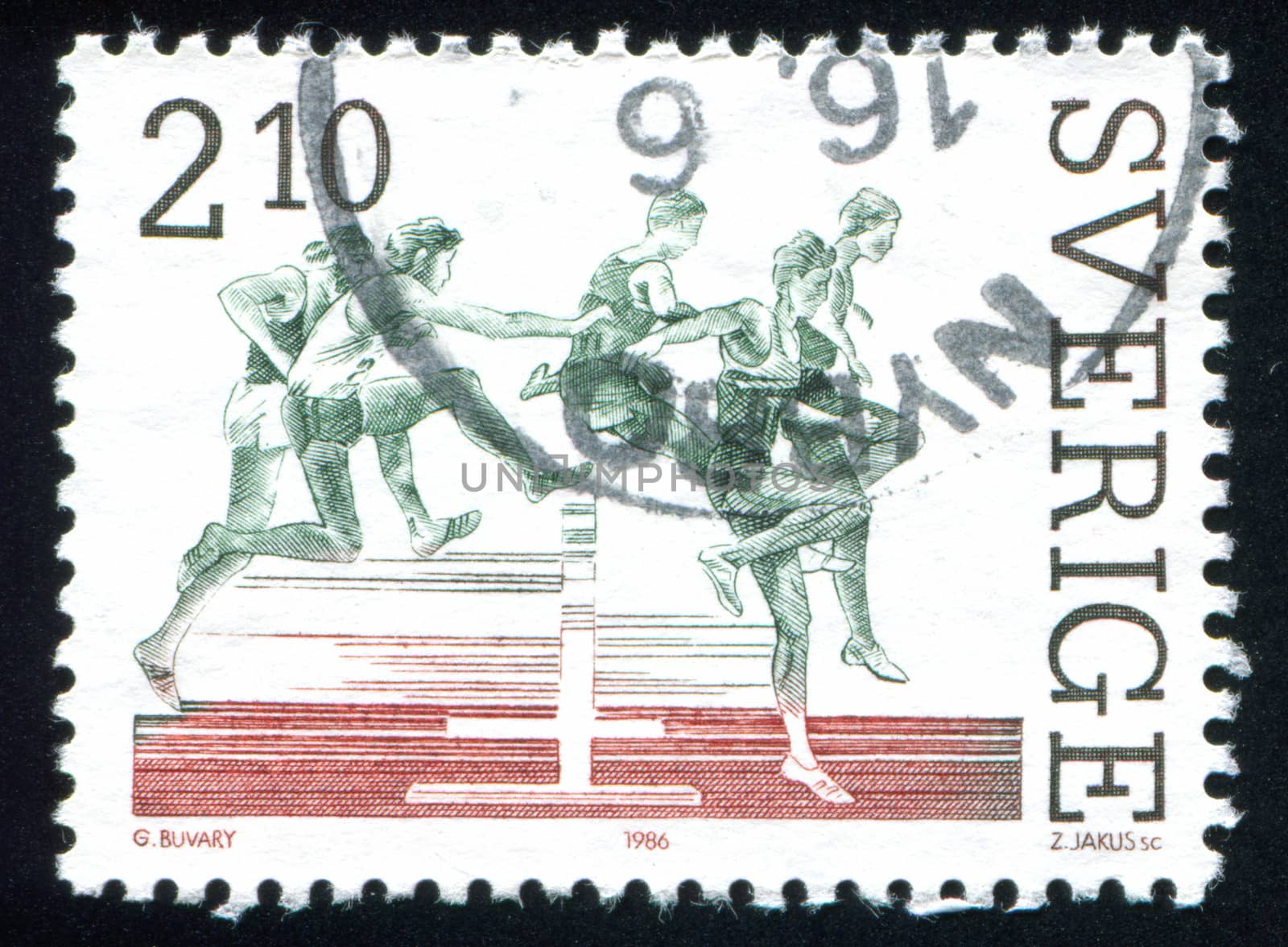 SWEDEN - CIRCA 1986: stamp printed by Sweden, shows Anders Garderud, 300-meter steeple-chase record-holder, circa 1986