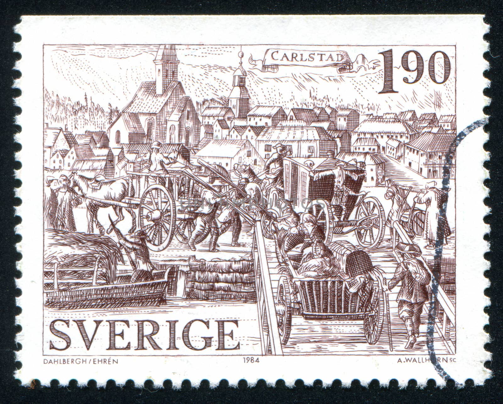SWEDEN - CIRCA 1984: stamp printed by Sweden, shows Karlstad, circa 1984