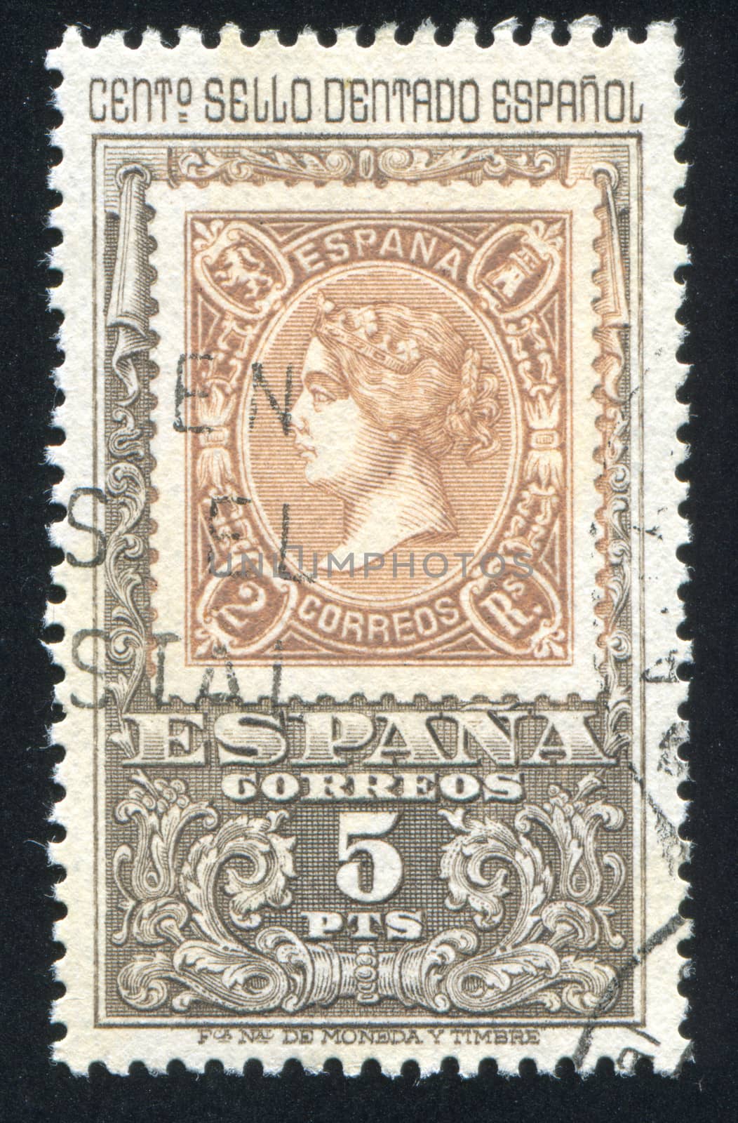 SPAIN - CIRCA 1965: stamp printed by Spain, shows Queen Isabel, circa 1965