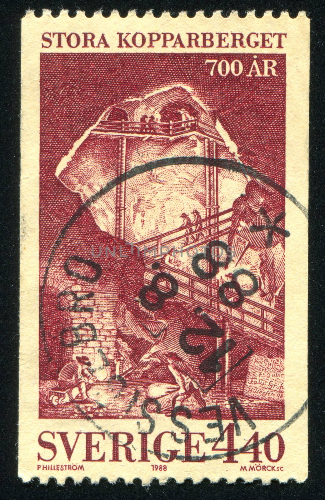 SWEDEN - CIRCA 1988: stamp printed by Sweden, shows Stora Mining, circa 1988