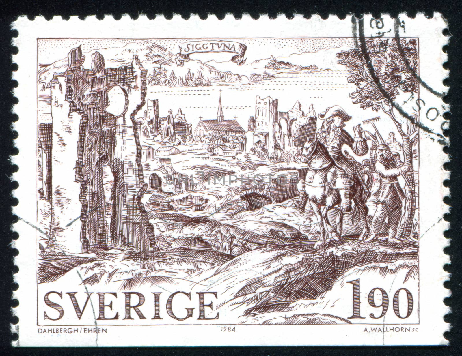 SWEDEN - CIRCA 1984: stamp printed by Sweden, shows Sigtuna, circa 1984