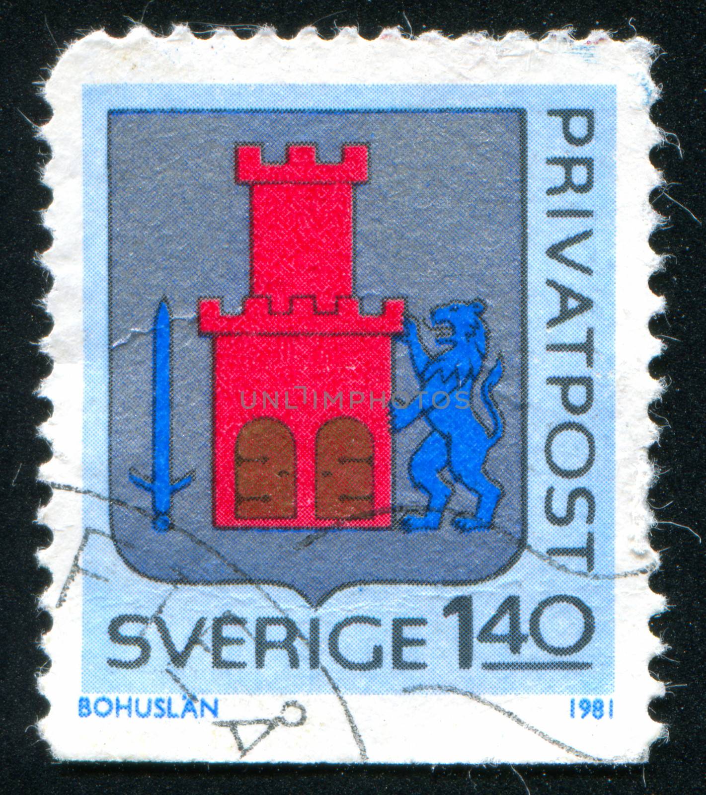 SWEDEN - CIRCA 1981: stamp printed by Sweden, shows Bohuslan Arms, circa 1981