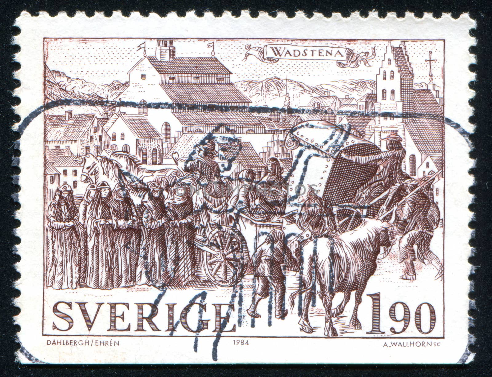 SWEDEN - CIRCA 1984: stamp printed by Sweden, shows Vadstena, circa 1984