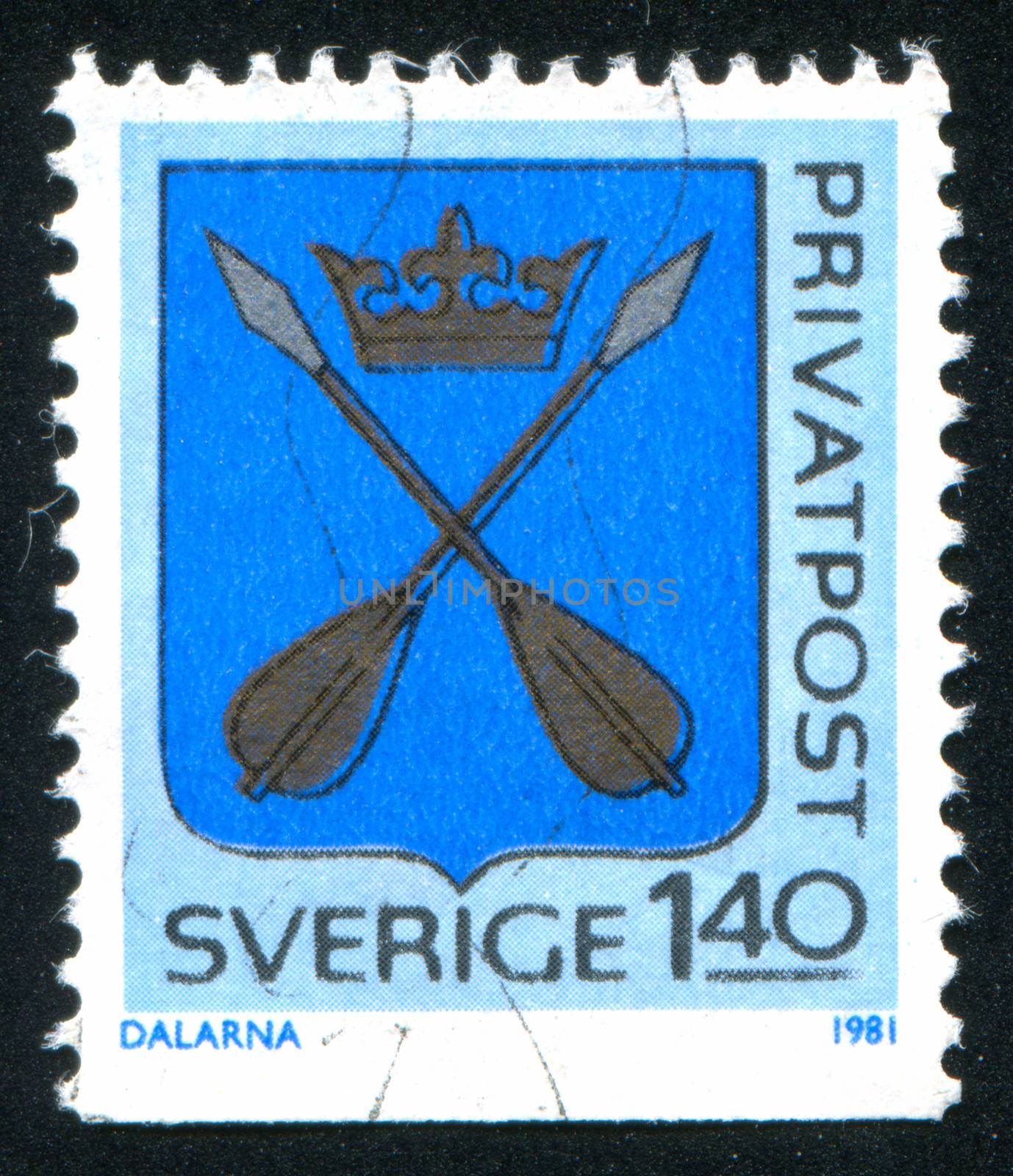 SWEDEN - CIRCA 1981: stamp printed by Sweden, shows Dalarna Arms, circa 1981