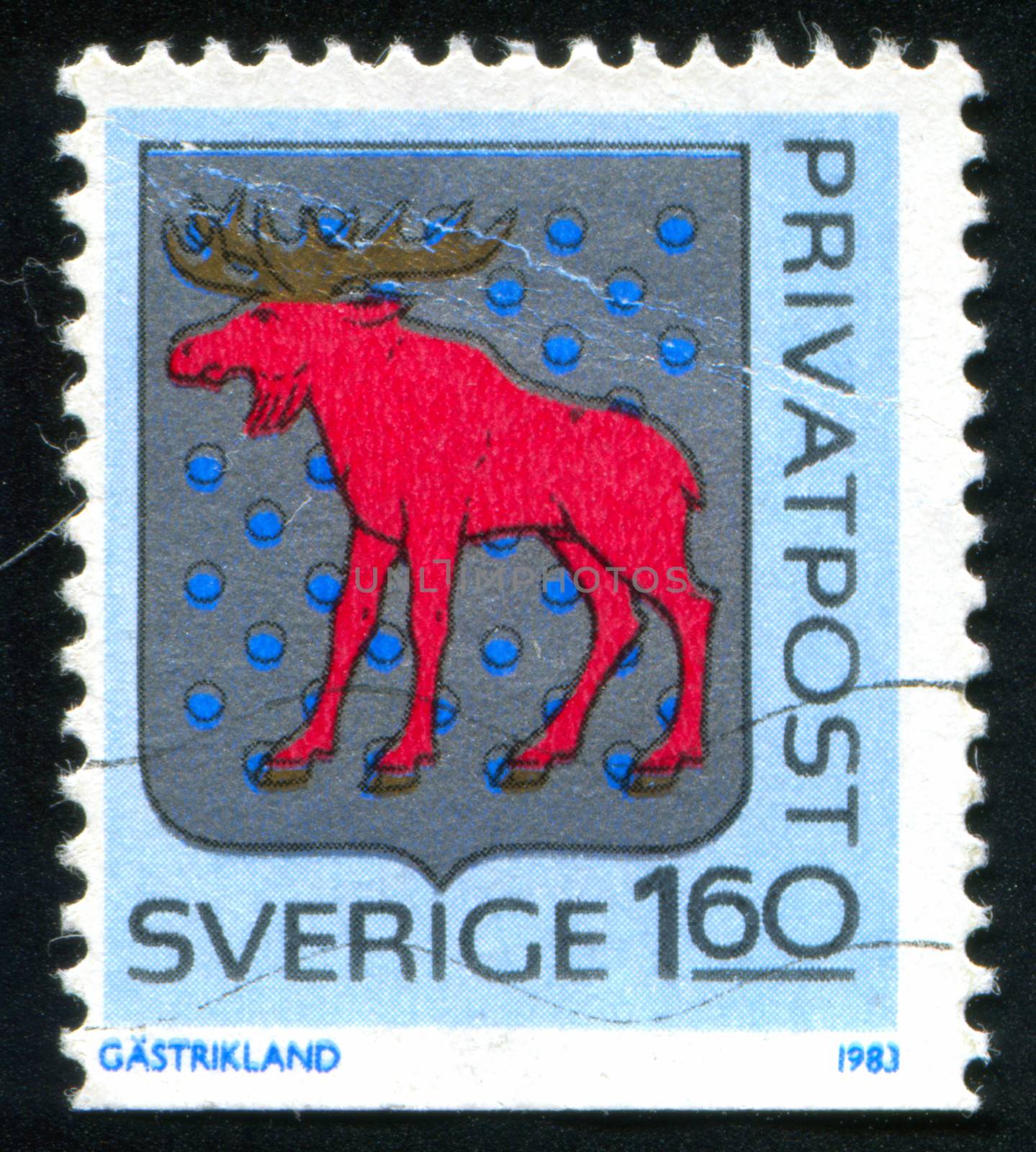 SWEDEN - CIRCA 1983: stamp printed by Sweden, shows Gastrikland Arms, circa 1983