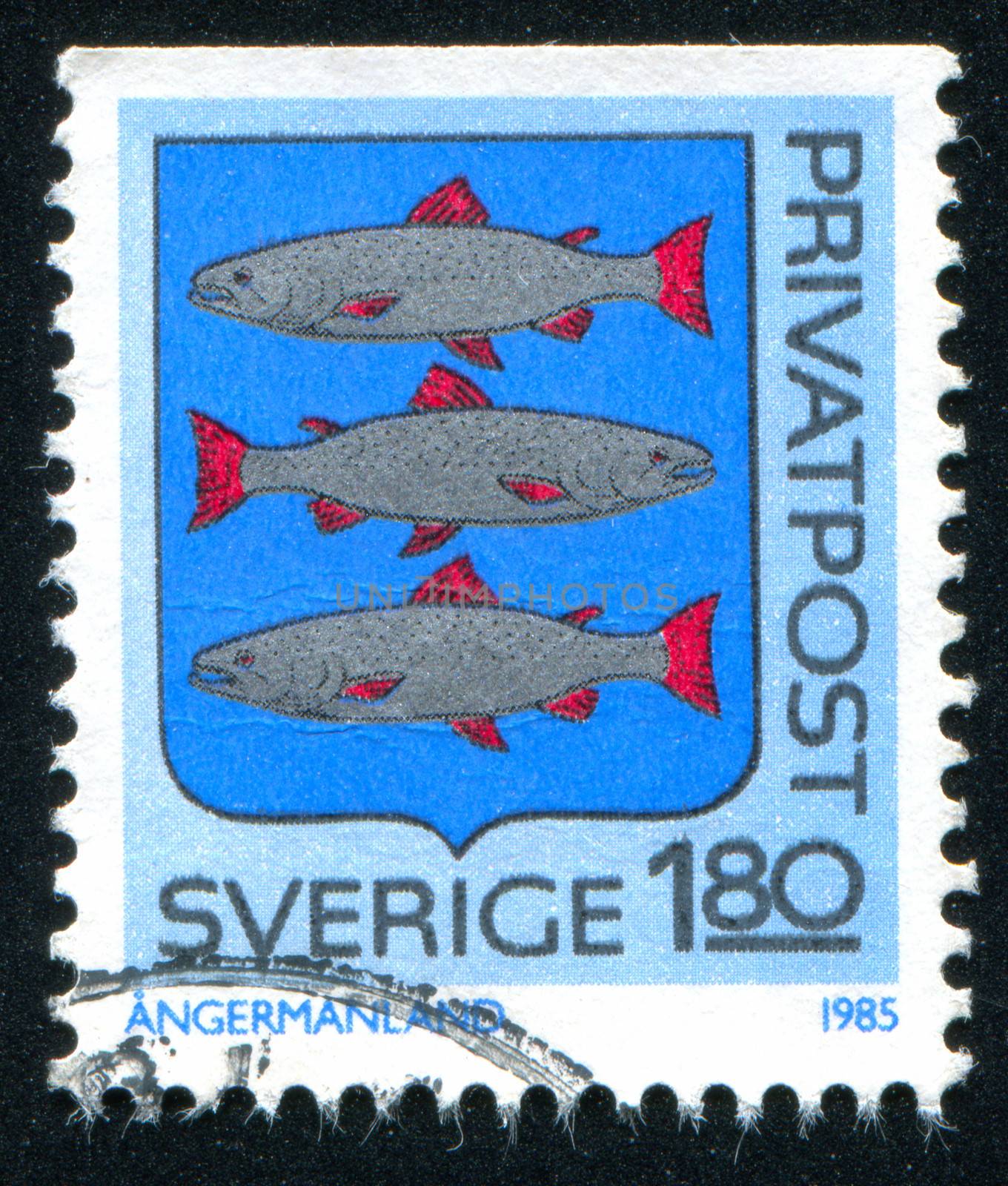 SWEDEN - CIRCA 1985: stamp printed by Sweden, shows Angermanland Arms, circa 1985