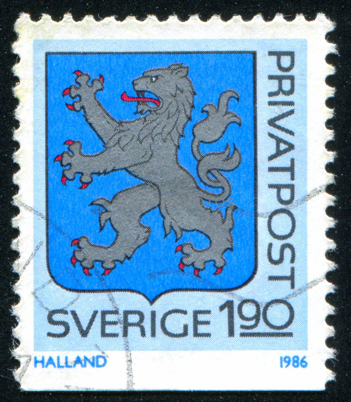 SWEDEN - CIRCA 1986: stamp printed by Sweden, shows Halland Arms, circa 1986