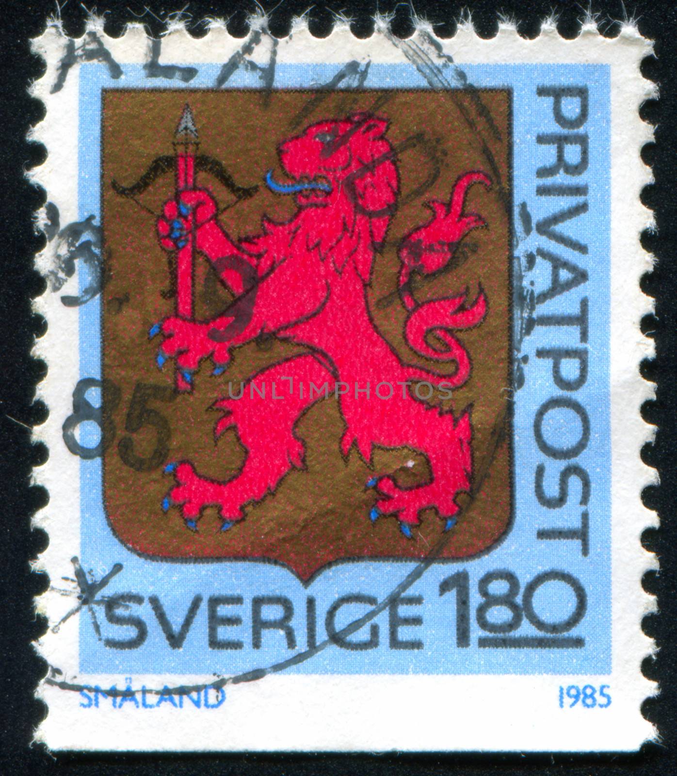 SWEDEN - CIRCA 1985: stamp printed by Sweden, shows Smaland Arms, circa 1985