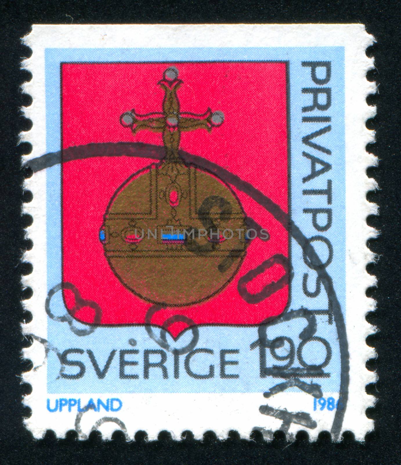 SWEDEN - CIRCA 1986: stamp printed by Sweden, shows Uppland Arms, circa 1986