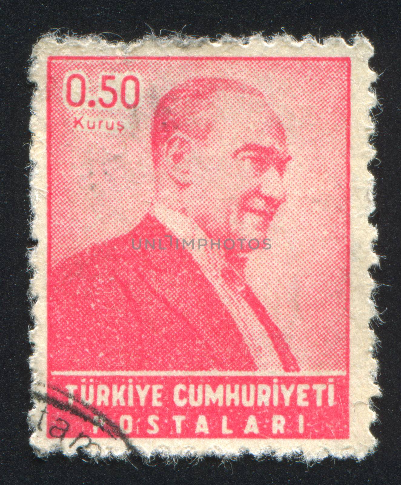 TURKEY - CIRCA 1982: stamp printed by Turkey, shows president Kemal Ataturk, circa 1982.