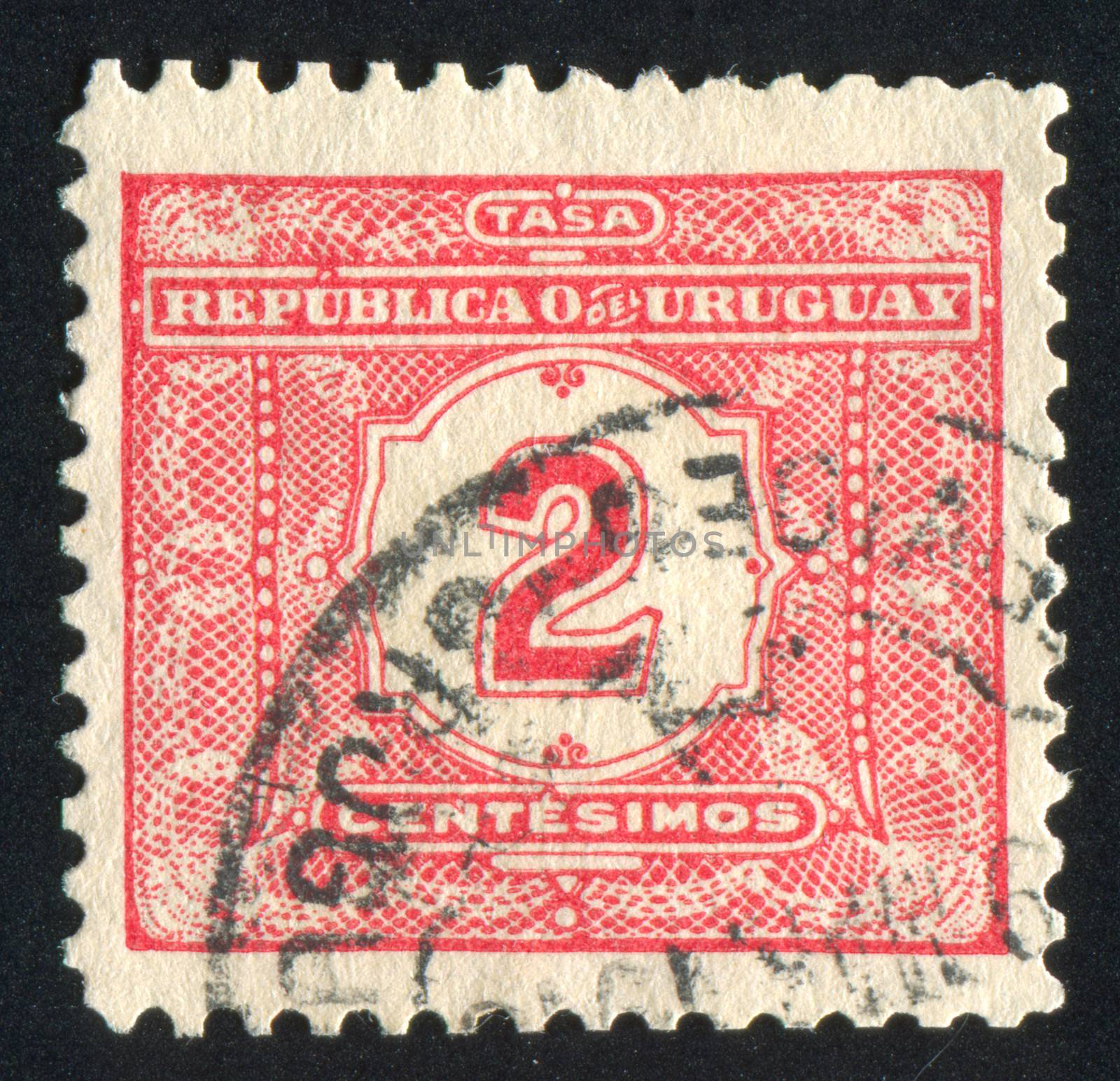 URUGUAY - CIRCA 1902: stamp printed by Uruguay, shows Numeral, circa 1902