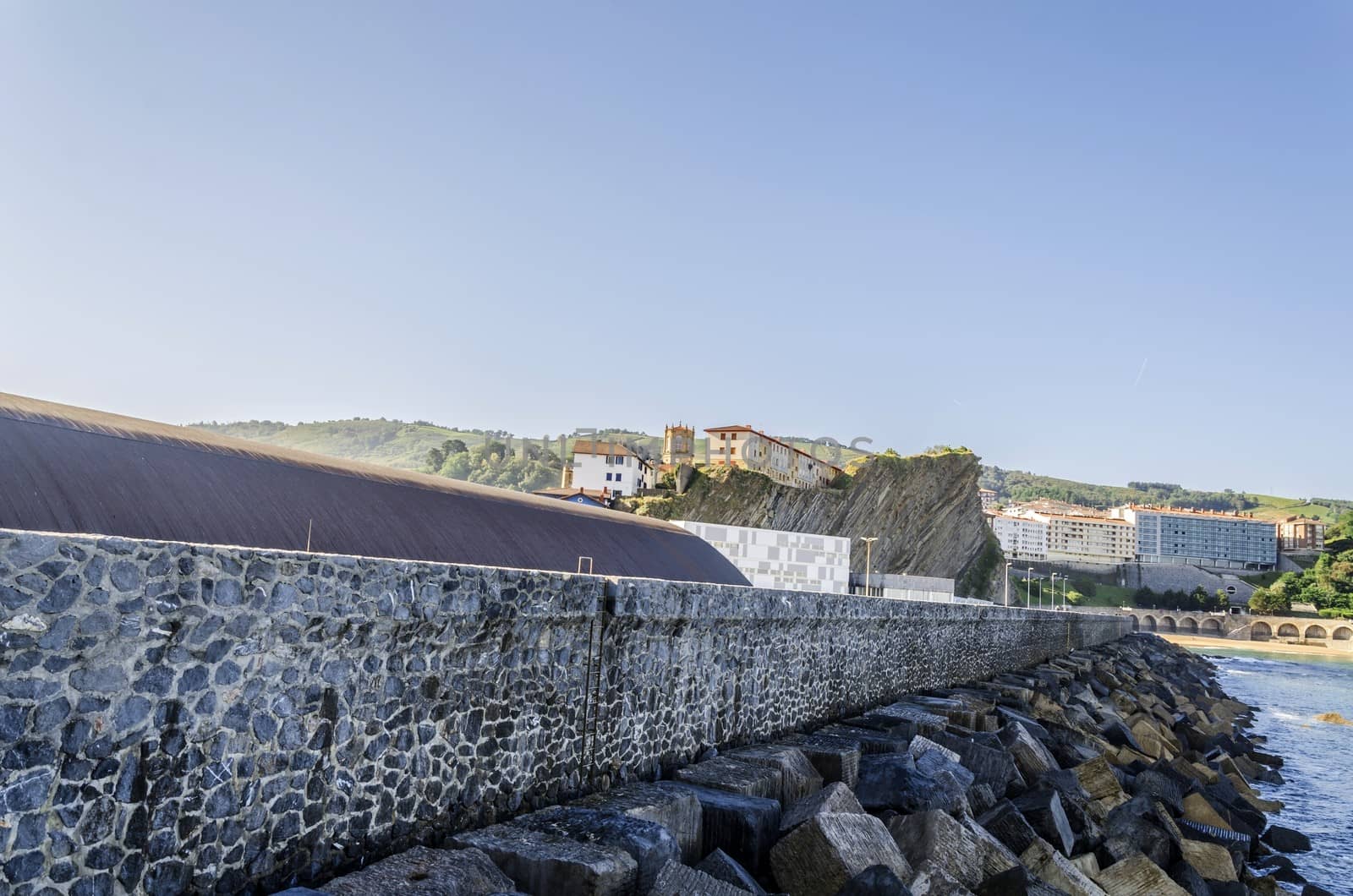 Looking at the foreshore close to Getaria city in Spain..