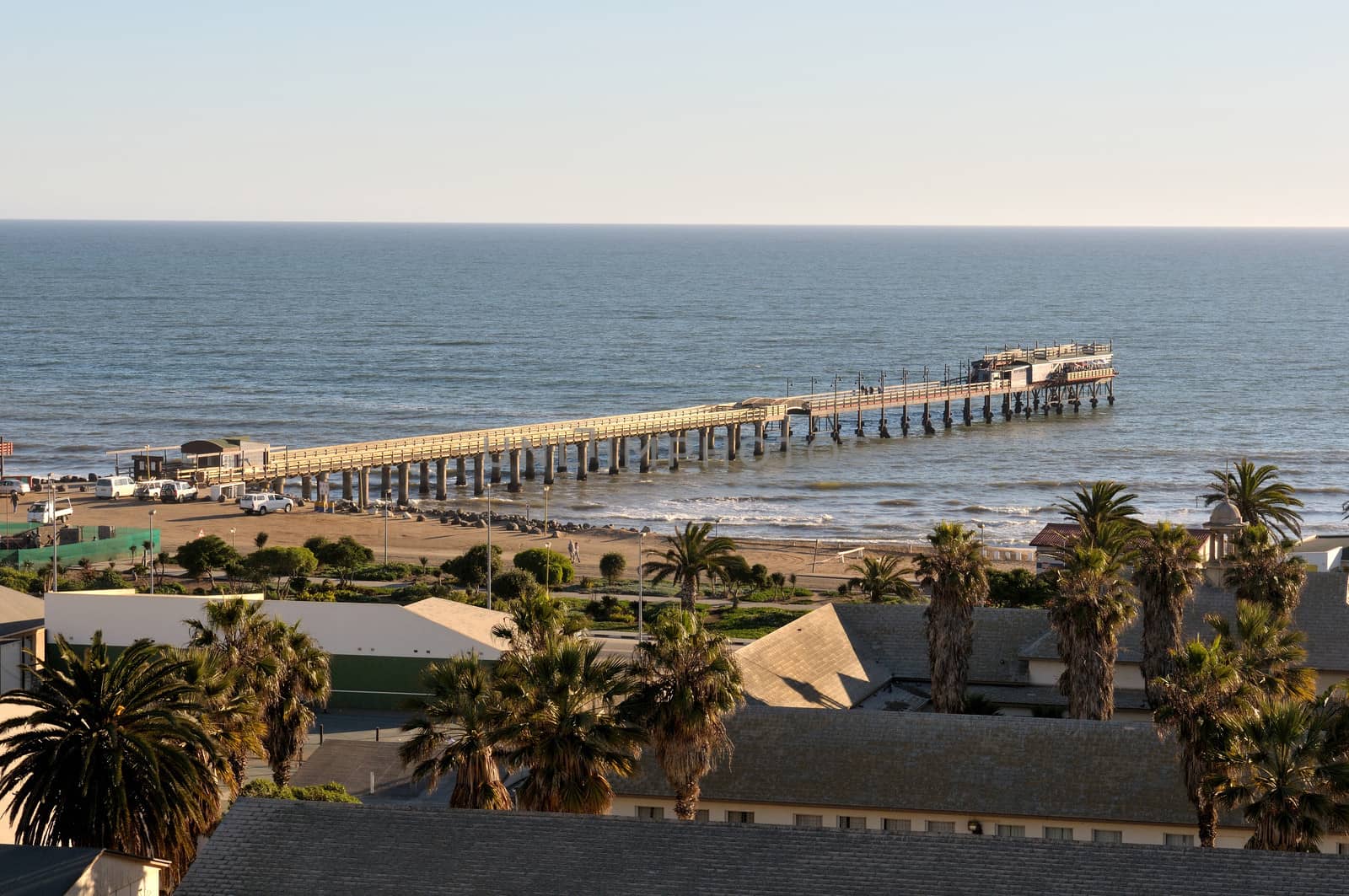 Seascape showing the jetty in Swakopmund, Namibia