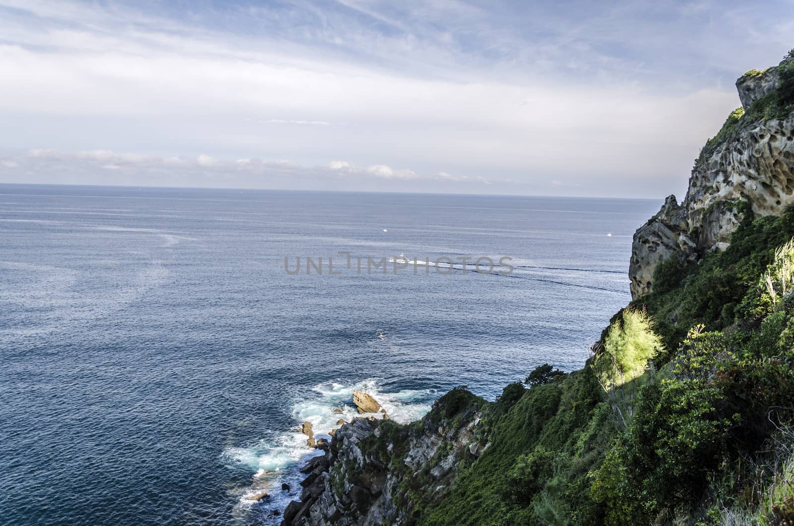 Beautiful view at the Atlantic ocean in Getaria city, Spain.