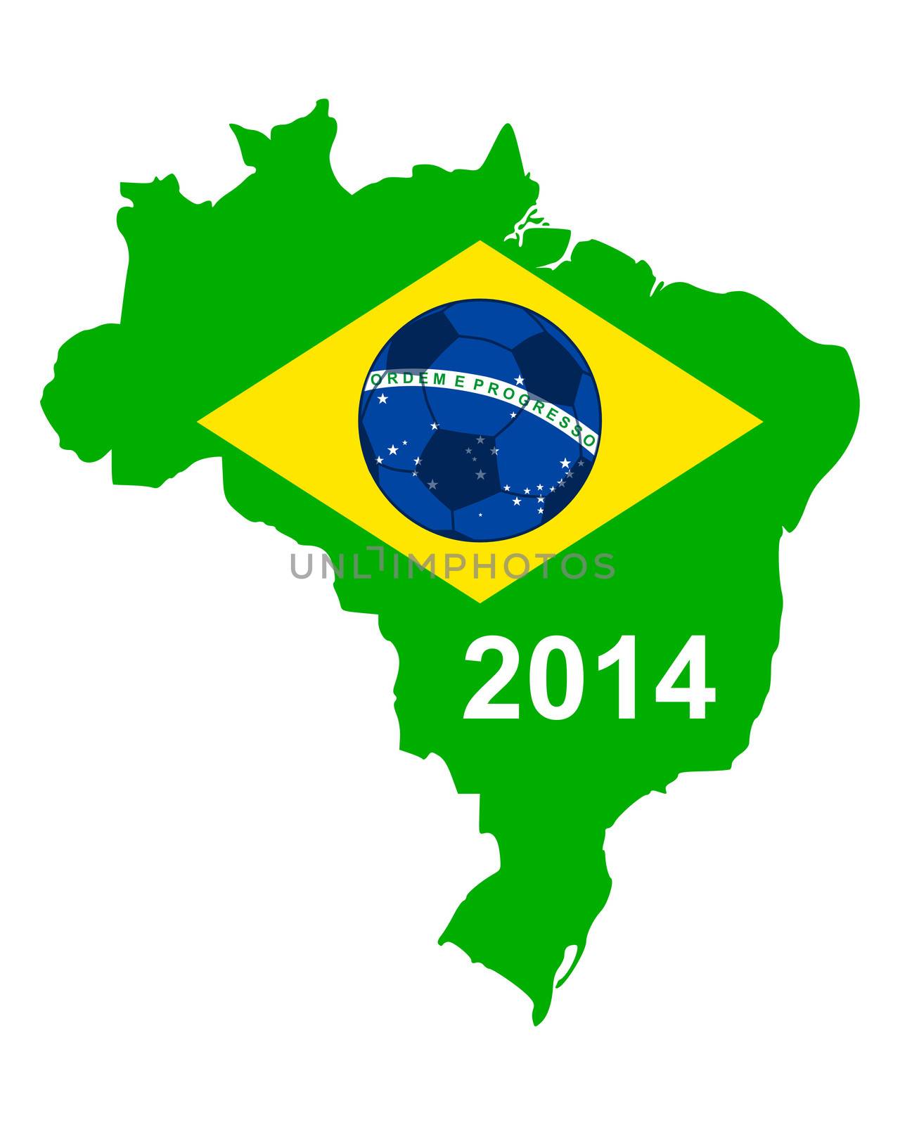 Soccer map and flag of Brazil by rbiedermann