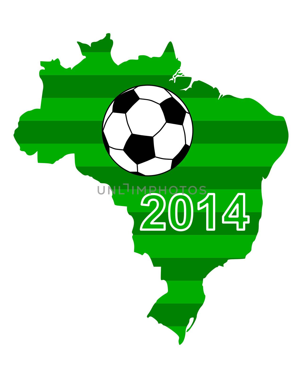 Soccer map and flag of Brazil by rbiedermann