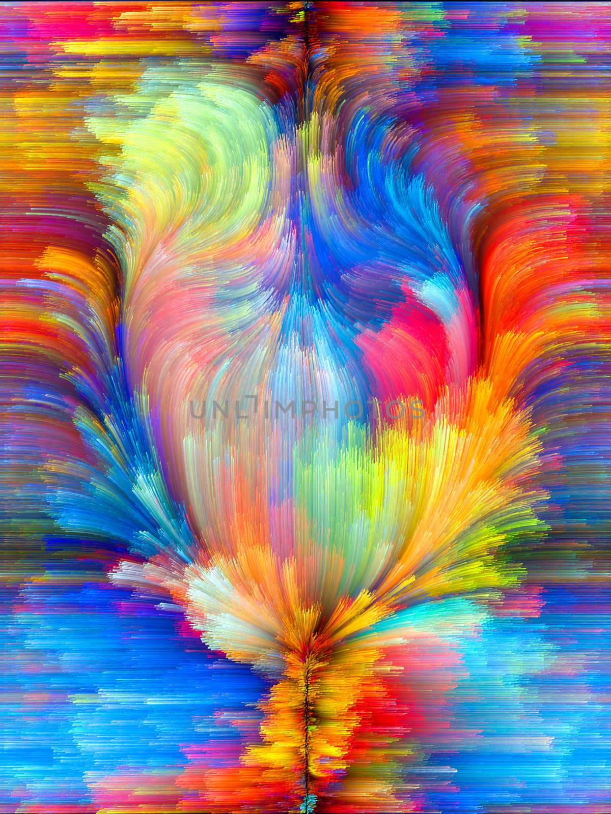 Colors In Bloom series. Interplay of fractal color textures on the subject of imagination, creativity and design