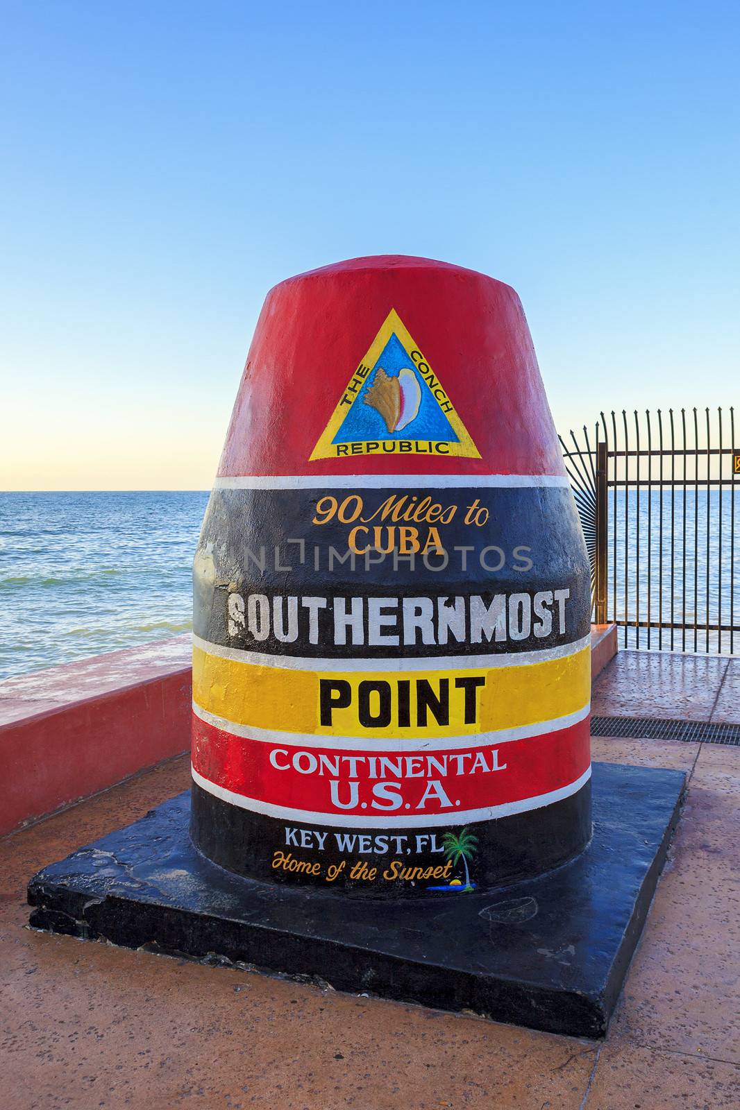 The Key West, Florida Buoy sign marking the southernmost point 