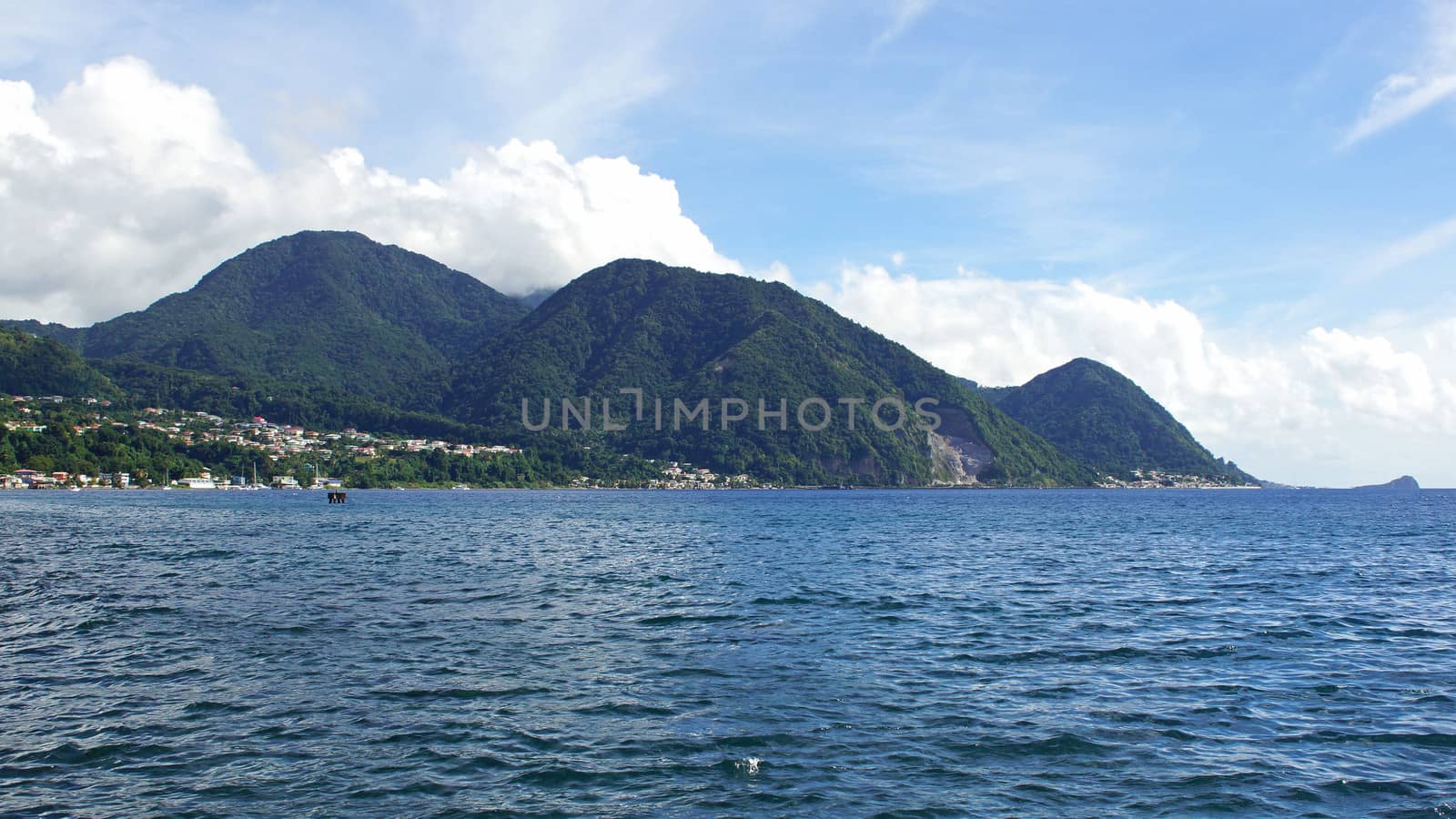 Panorama of the island Dominica, Caribbean Sea