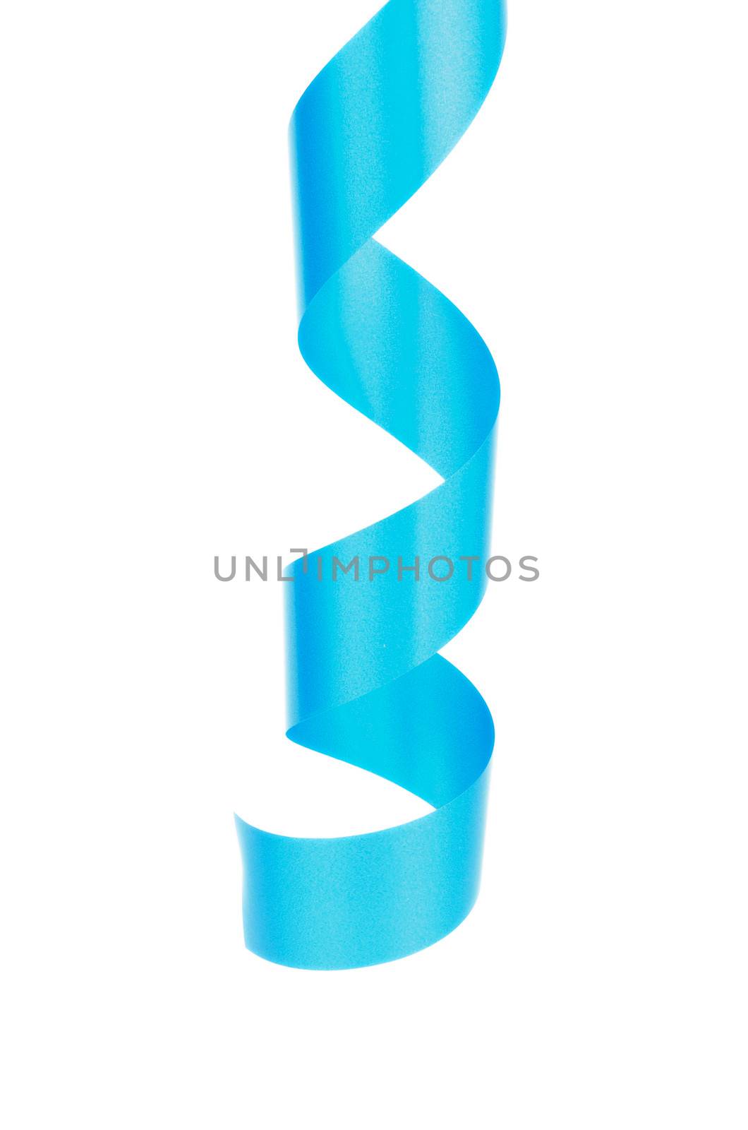Blue Hanging Down Curly Party Streamer isolated on white background