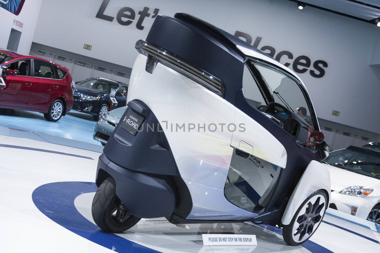 DETROIT - JANUARY 26 :The new Toyota i-Road Concept at The North American International Auto Show January 26, 2014 in Detroit, Michigan.