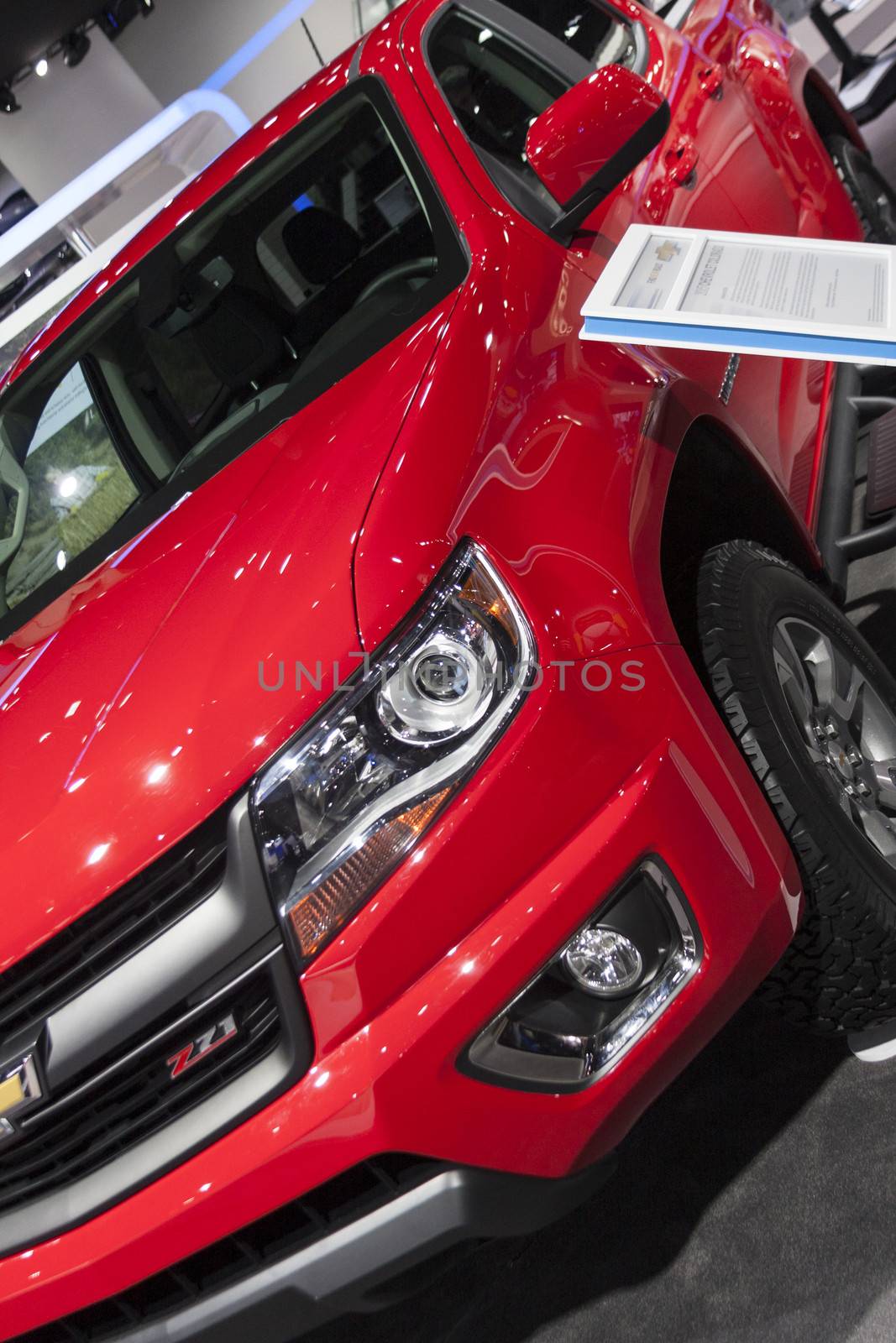 DETROIT - JANUARY 26 :The new 2015 Chevrolet Colorado truck at The North American International Auto Show January 26, 2014 in Detroit, Michigan.