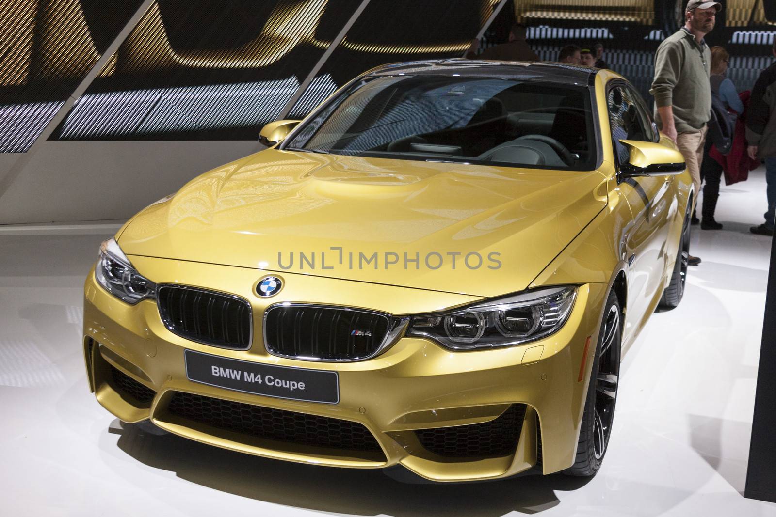 DETROIT - JANUARY 26 :The new 2015 BMW M4 coupe at The North American International Auto Show January 26, 2014 in Detroit, Michigan.