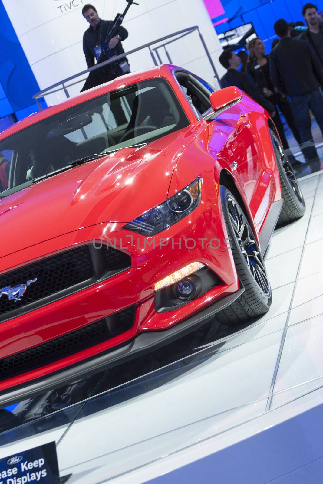DETROIT - JANUARY 26 :The new 2015 Ford Mustang at The North American International Auto Show January 26, 2014 in Detroit, Michigan.