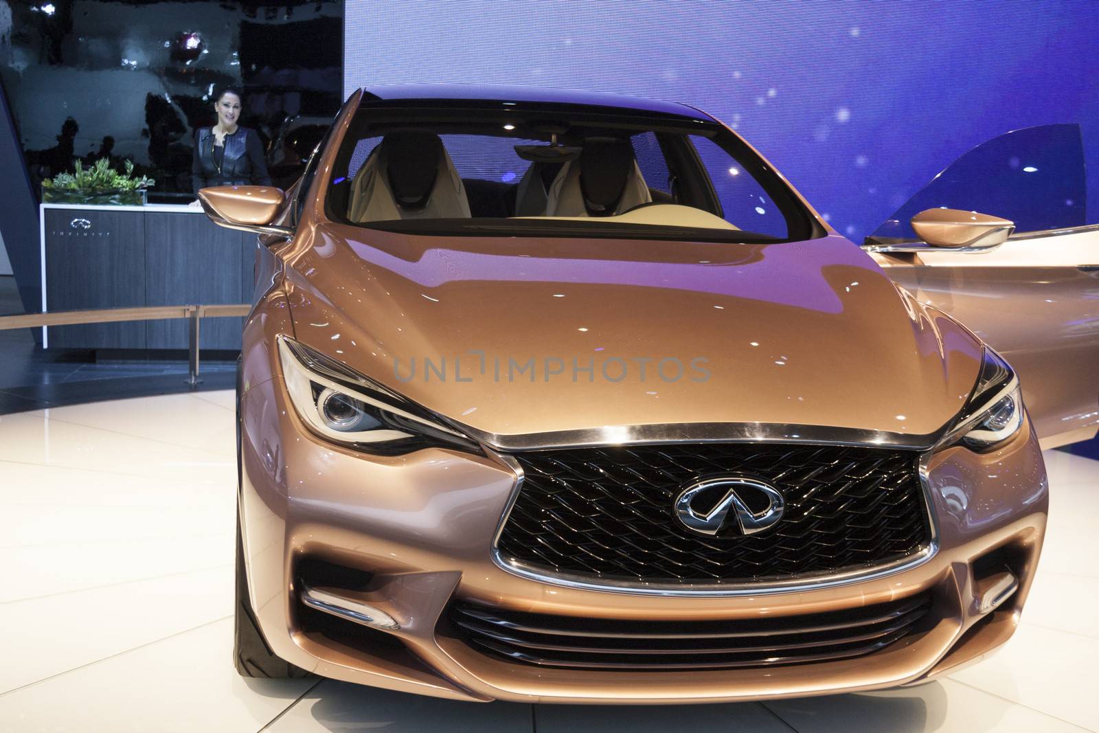 DETROIT - JANUARY 26 :The Infiniti Q3O concept at The North American International Auto Show January 26, 2014 in Detroit, Michigan.