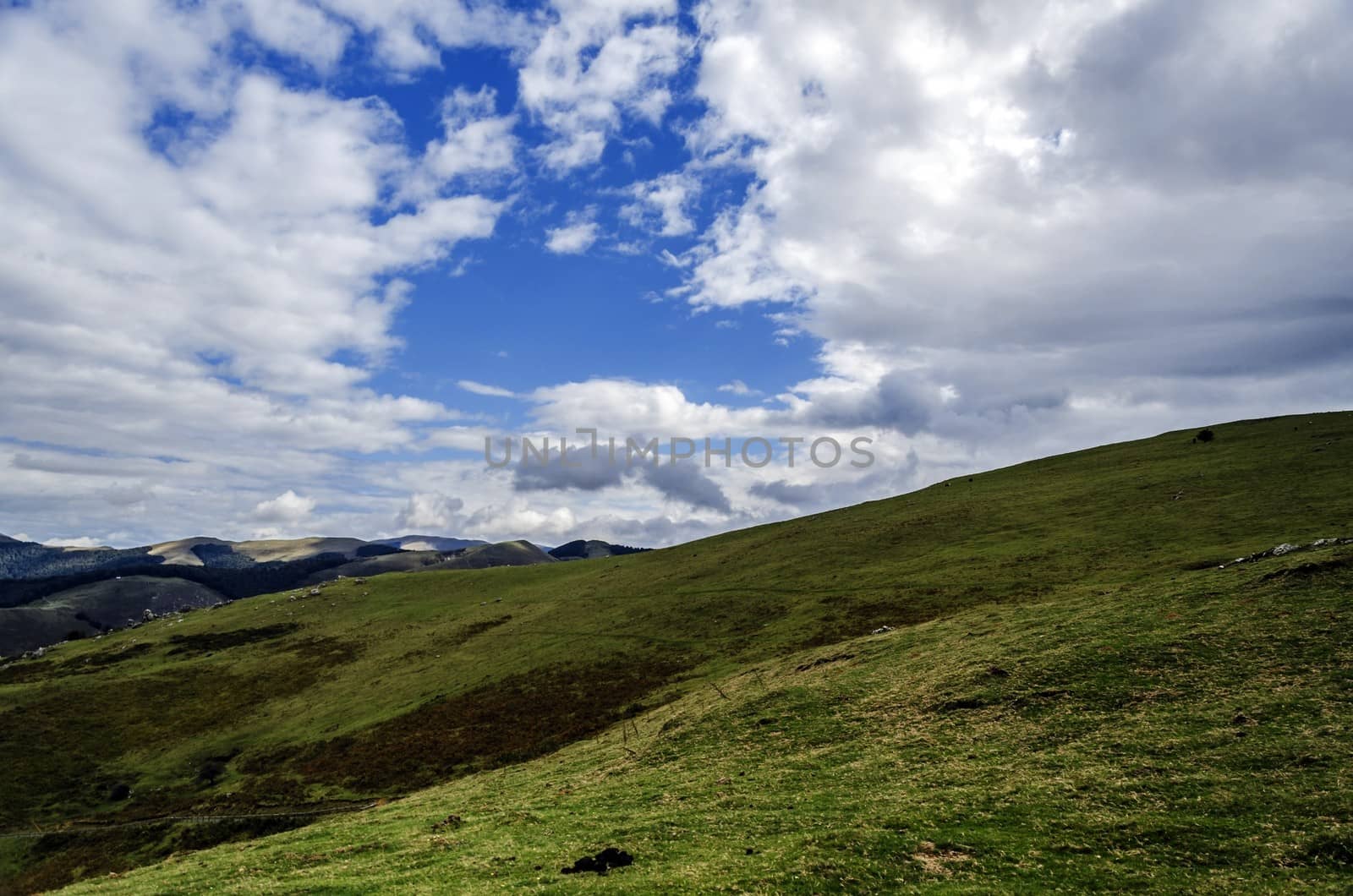 Beautiful view from the mountain, with impressive cloudscape and environment.