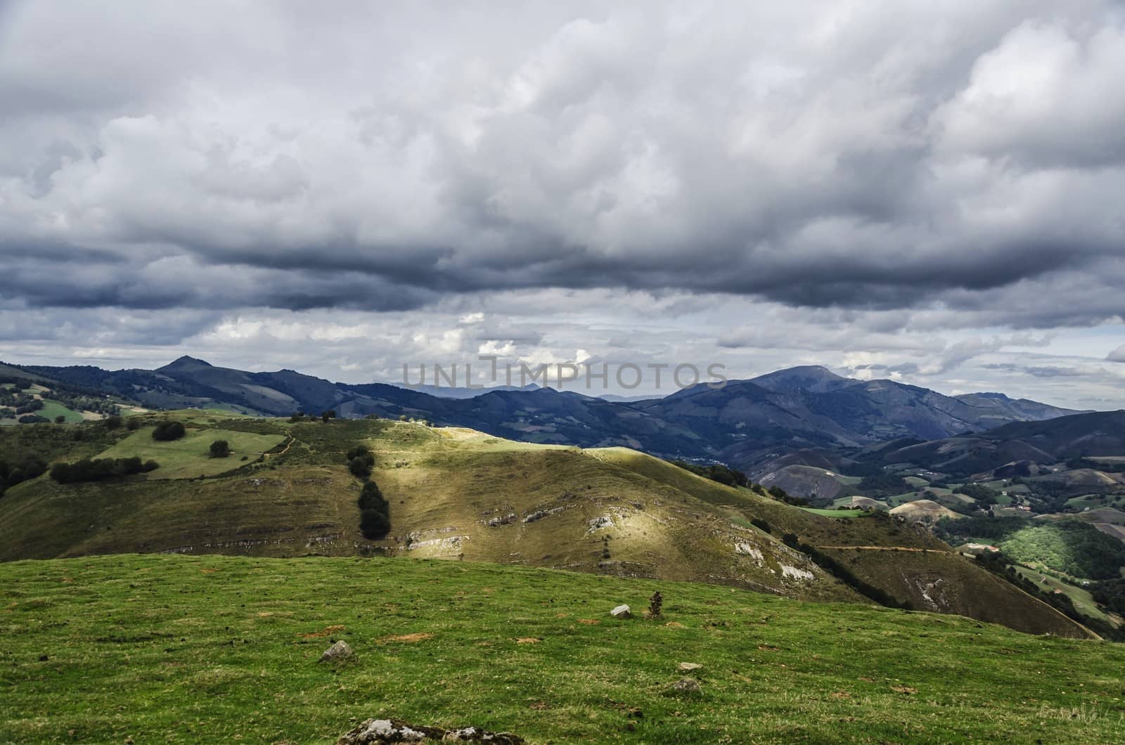 Beautiful view from the mountain, with impressive cloudscape and environment.