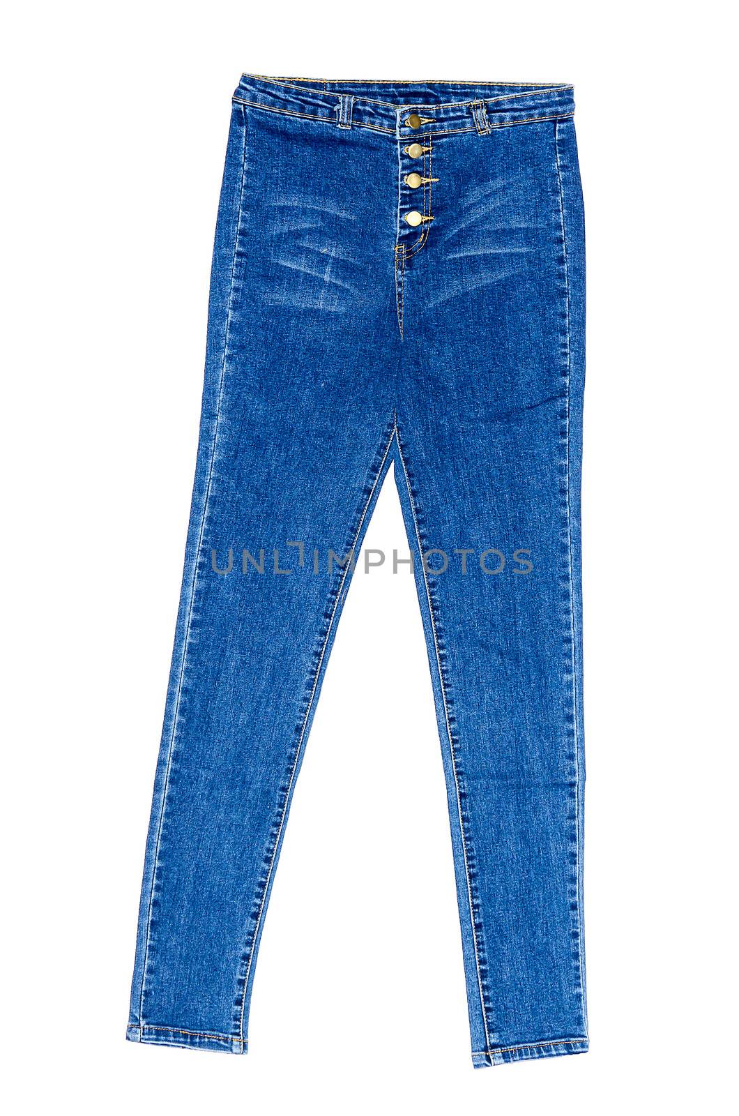 The jeans isolated on white background. Clothes