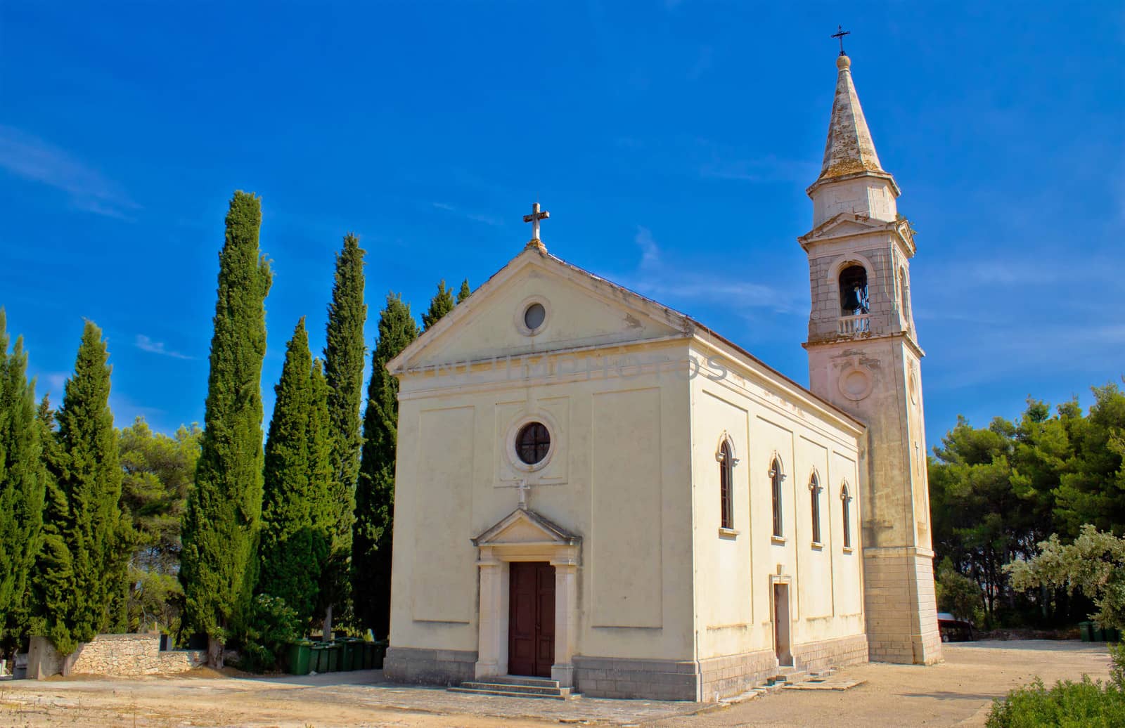 Island of Iz stone church, Dalmatia, Croatia