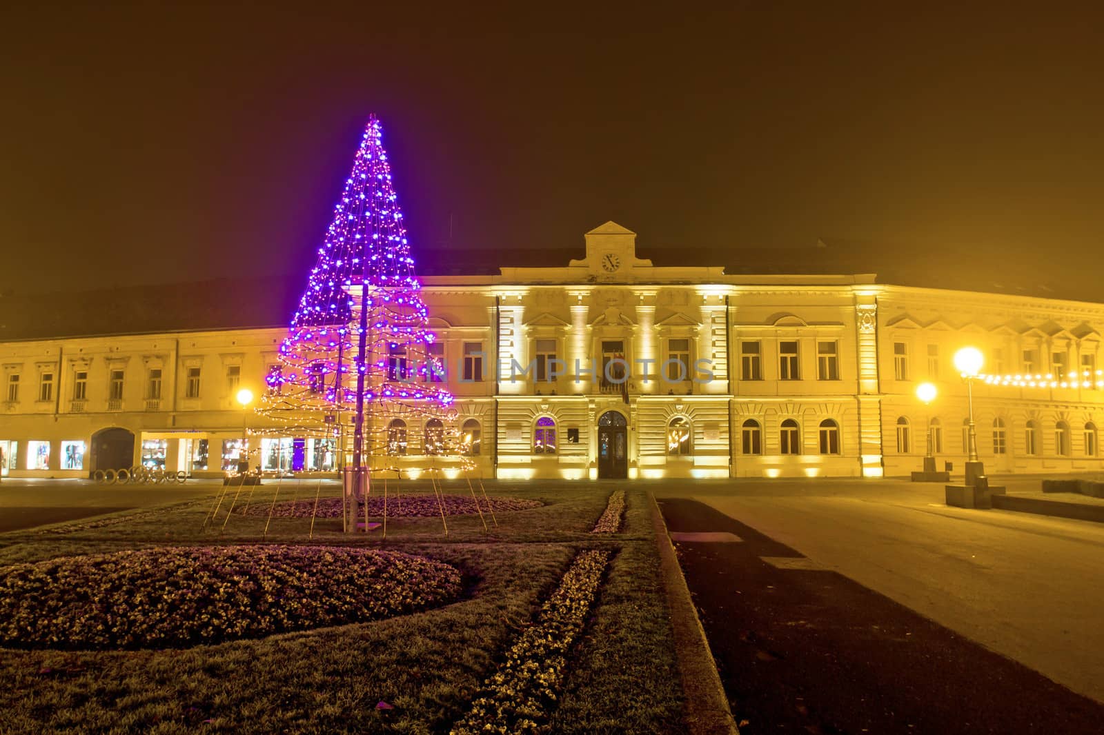 Koprivnica night street christmas scene by xbrchx