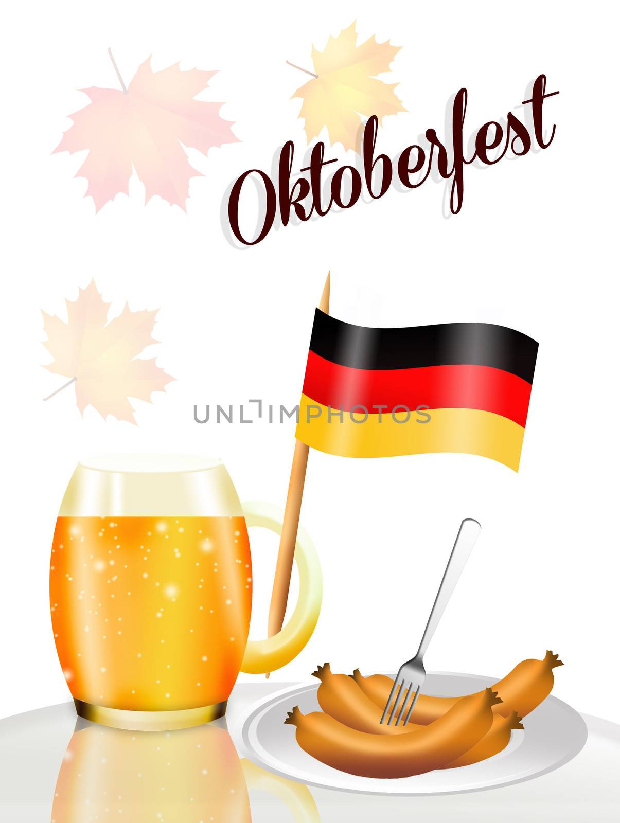Oktoberfest beer and sausages