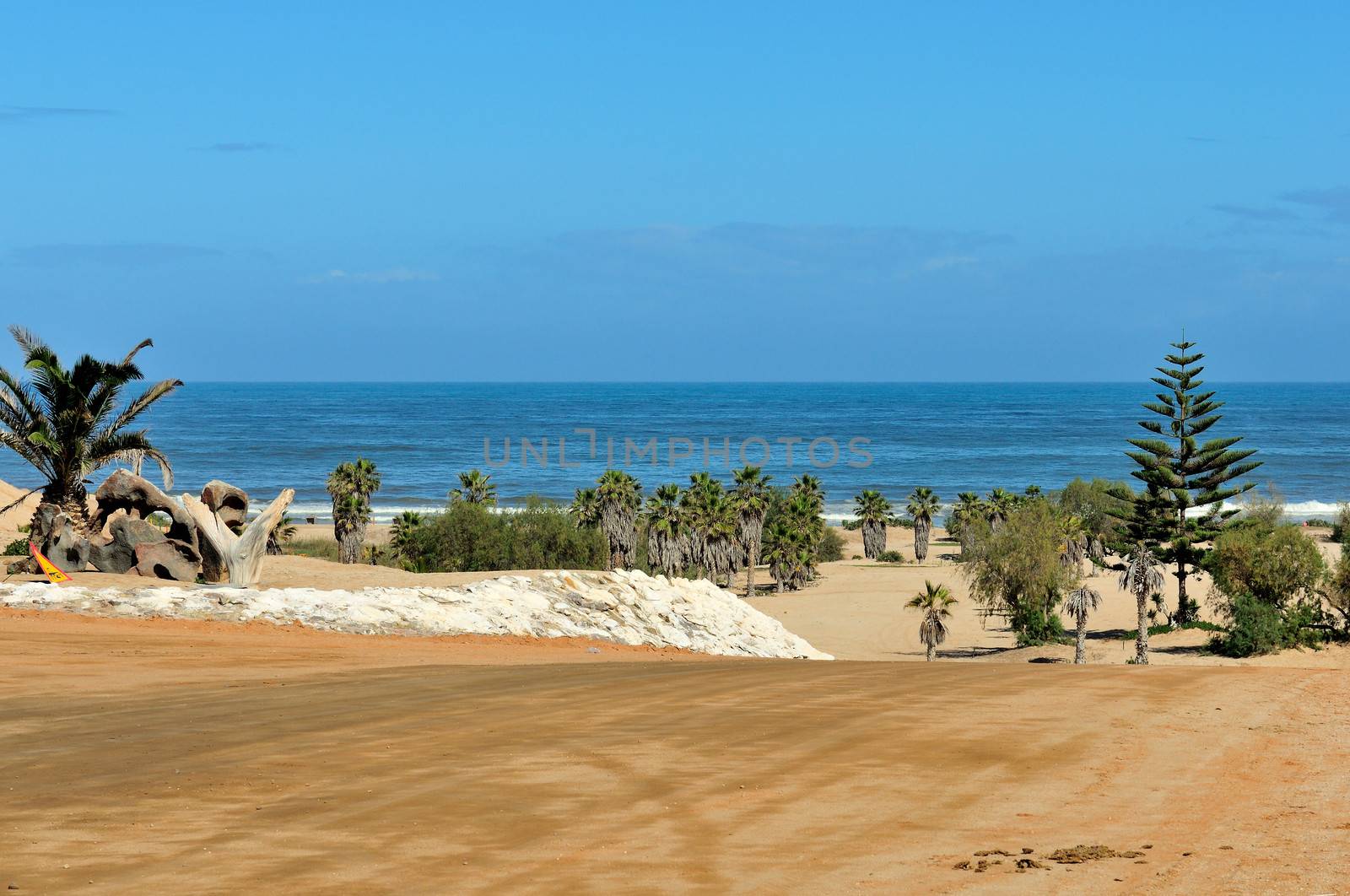 The beach front of Henties Bay in Namibia