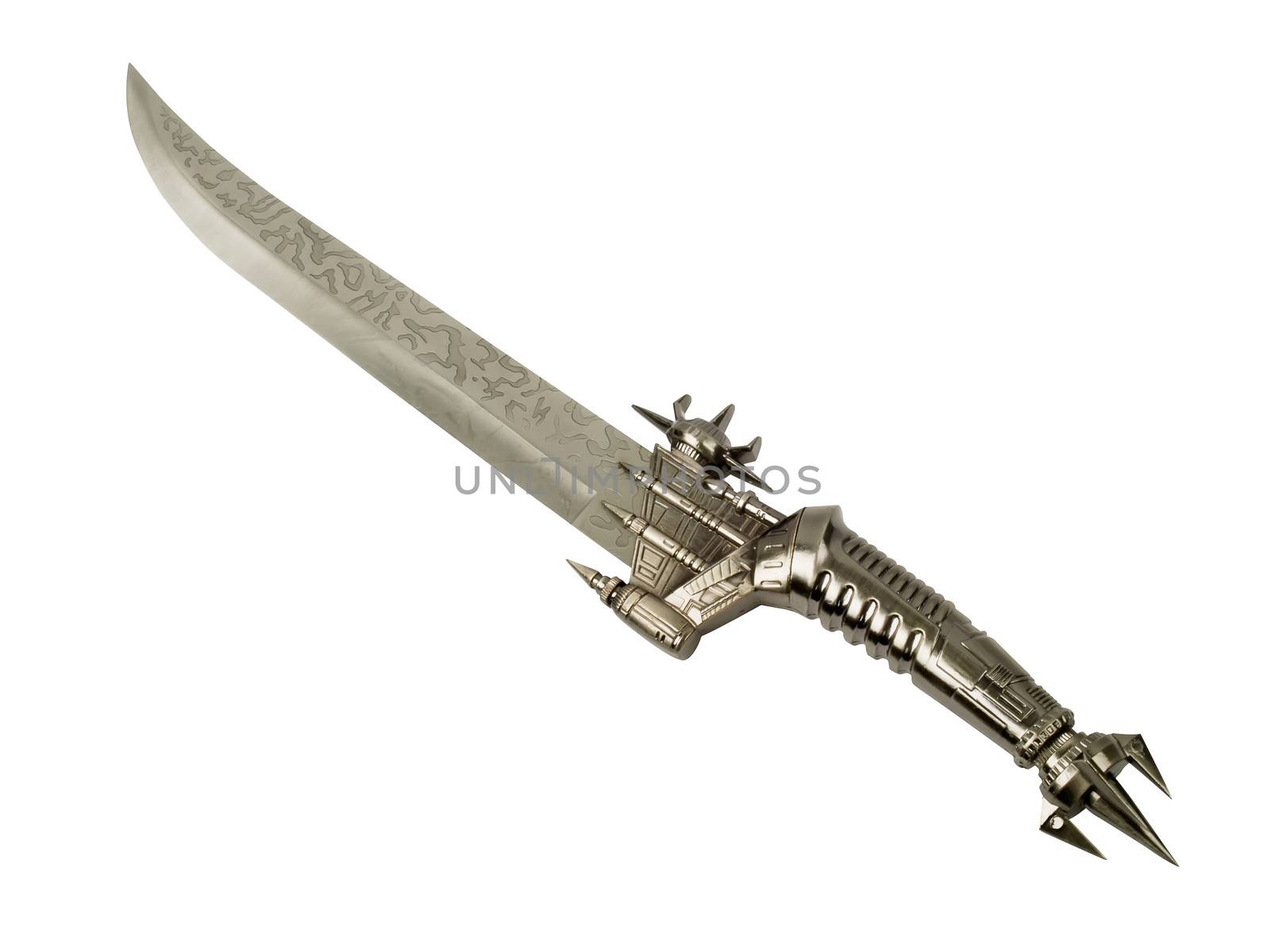 futuristic dagger isolated on white background