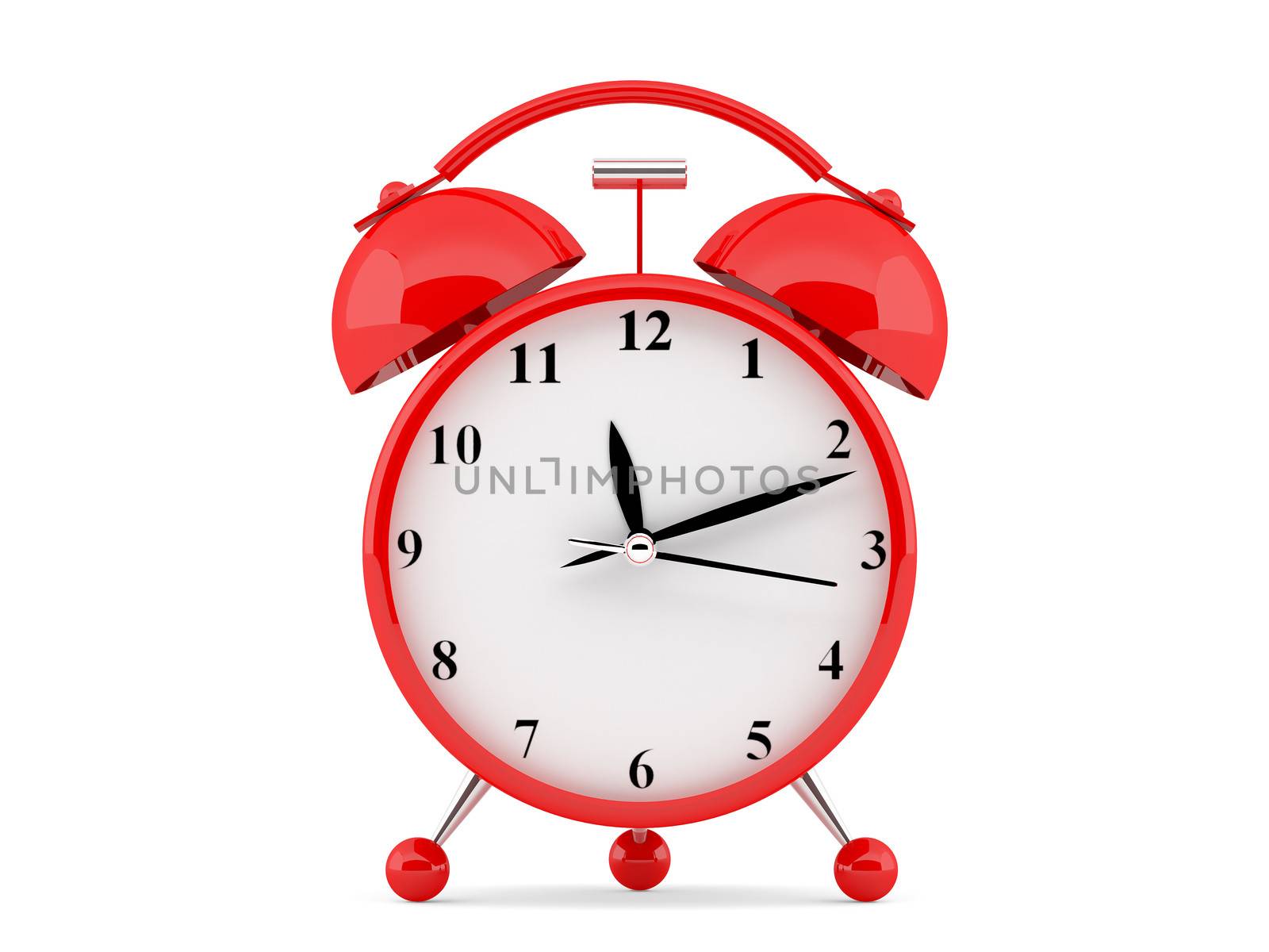 High resolution image. 3d rendered illustration. Alarm clock isolated on white background.