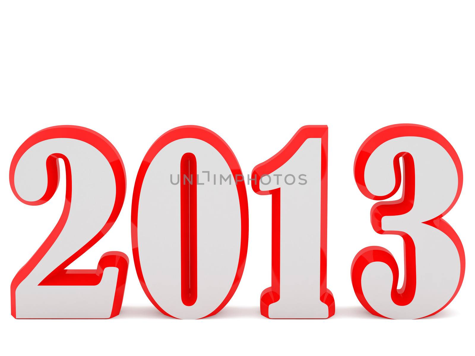 New 2013 year. High resolution image.  3d rendered illustration.